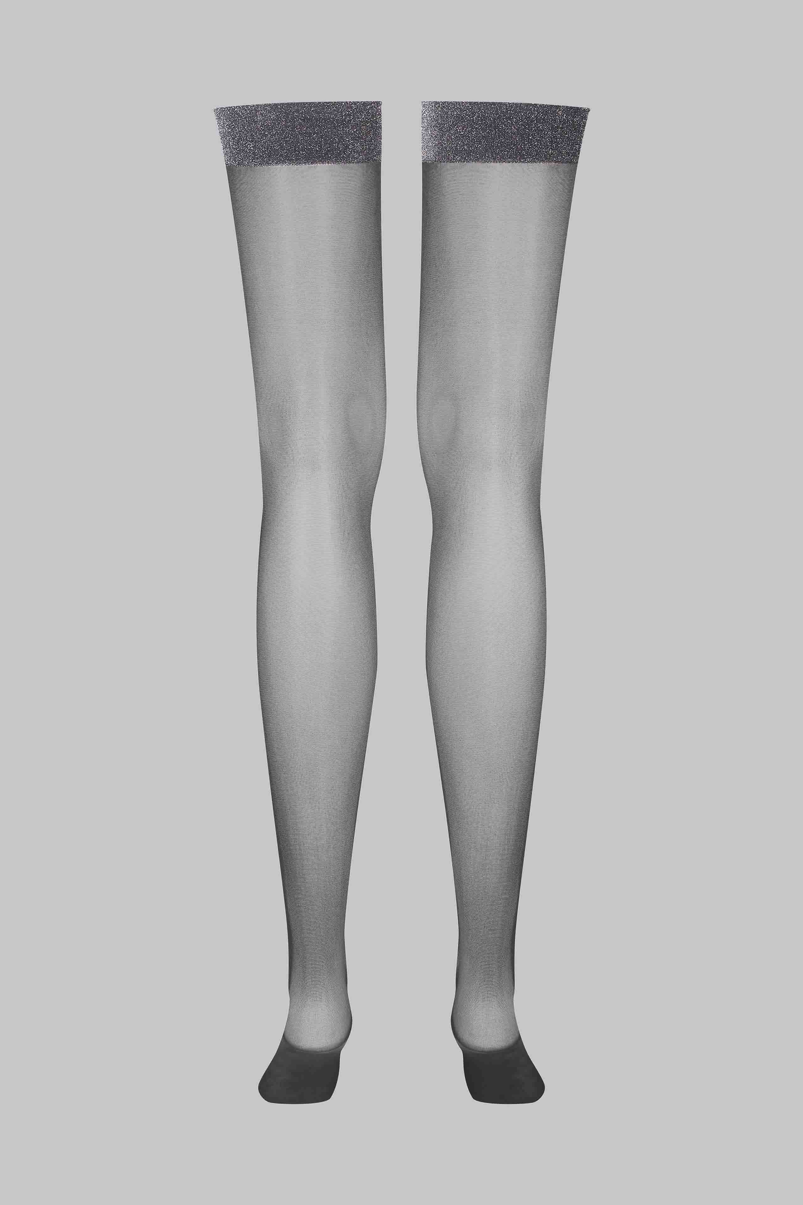 Lurex garter stockings - 20D | Black - Image 5