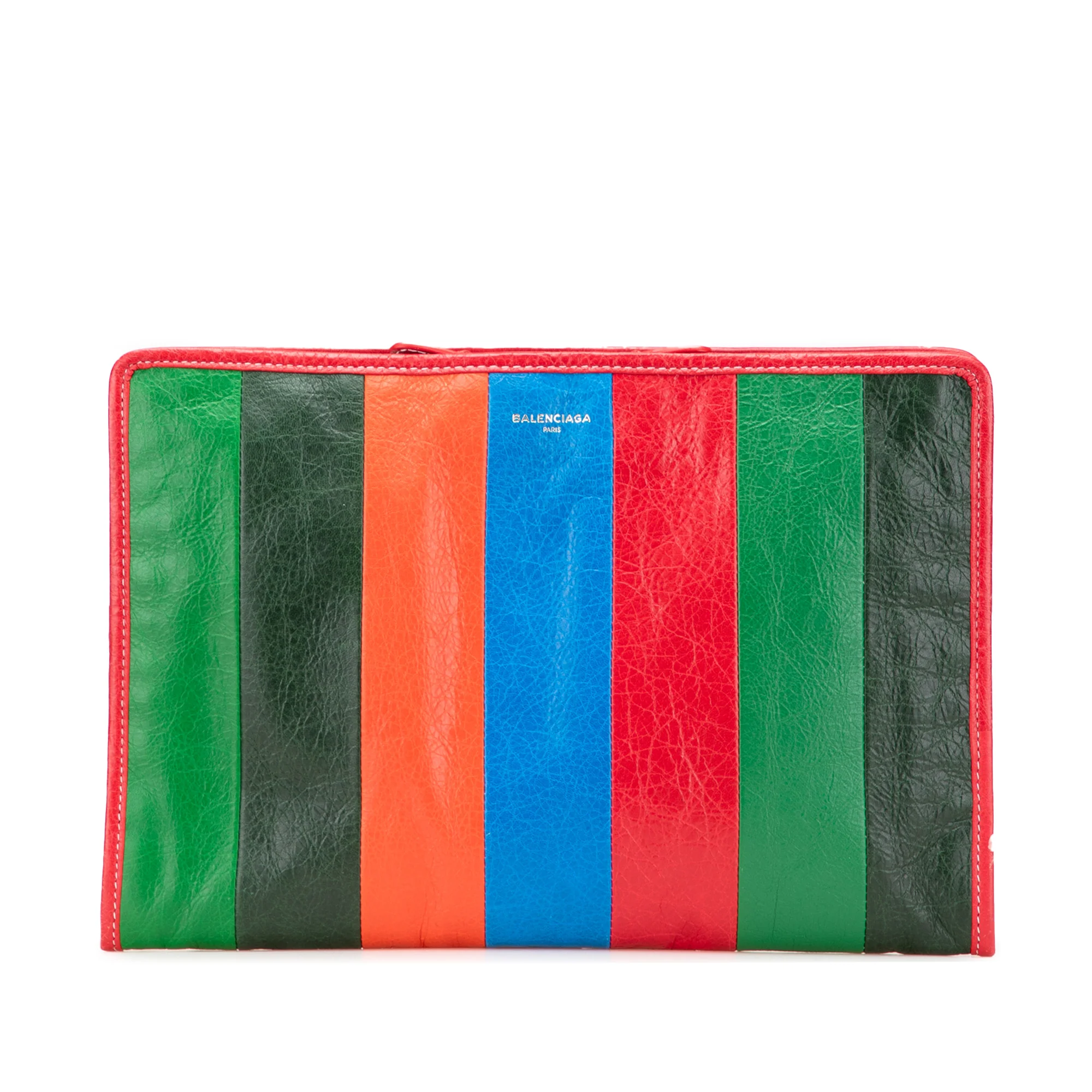 Balenciaga | Pre-Owned Lambskin Bazar Clutch | Red