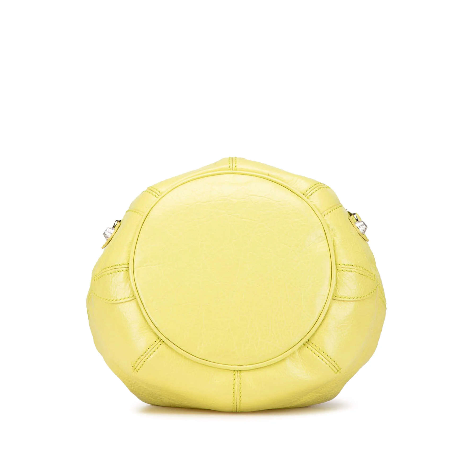 Balenciaga | Pre-Owned Lambskin Motocross Giant 12 Pompon Bag | Yellow - Image 6