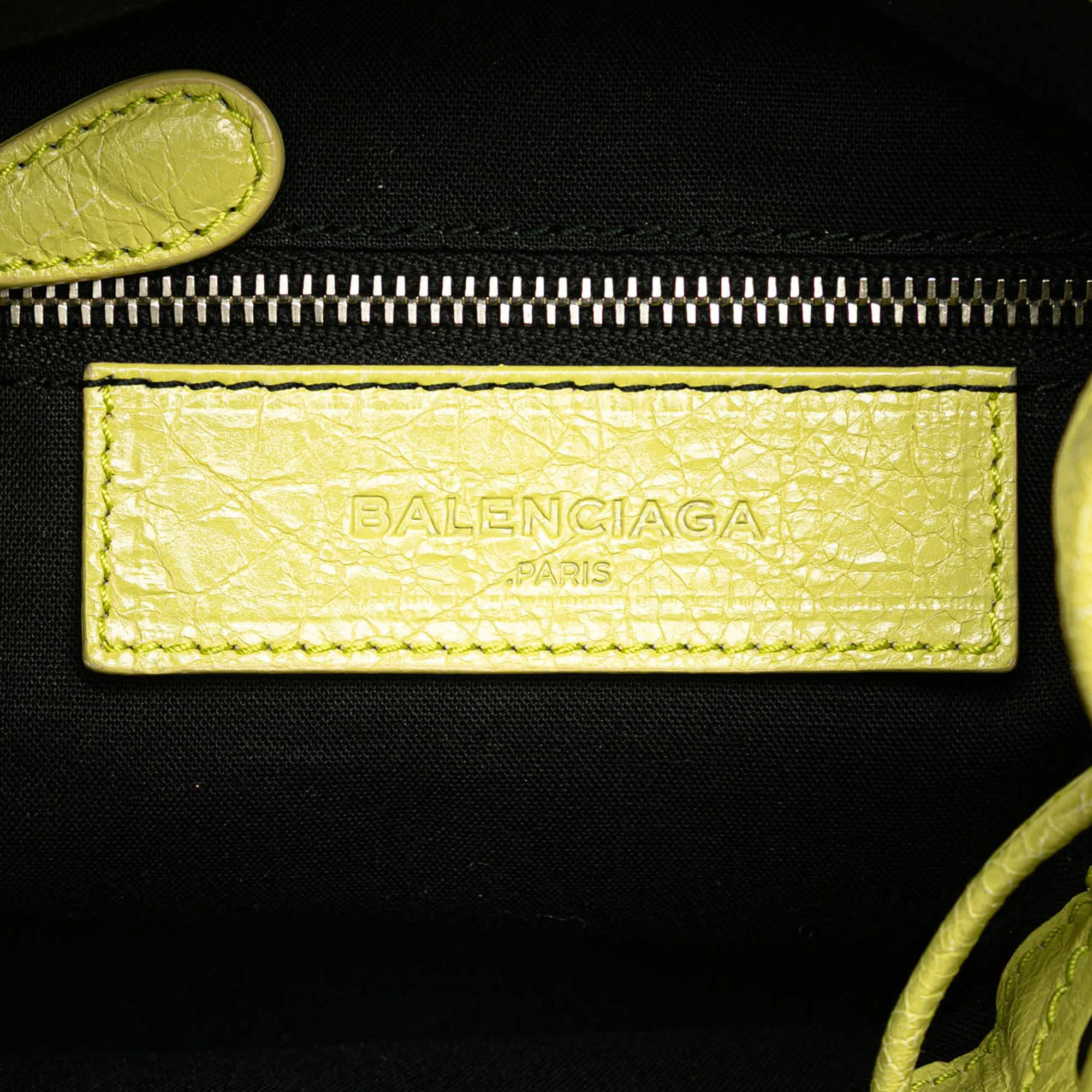 Balenciaga | Pre-Owned Lambskin Motocross Giant 12 Pompon Bag | Yellow - Image 8
