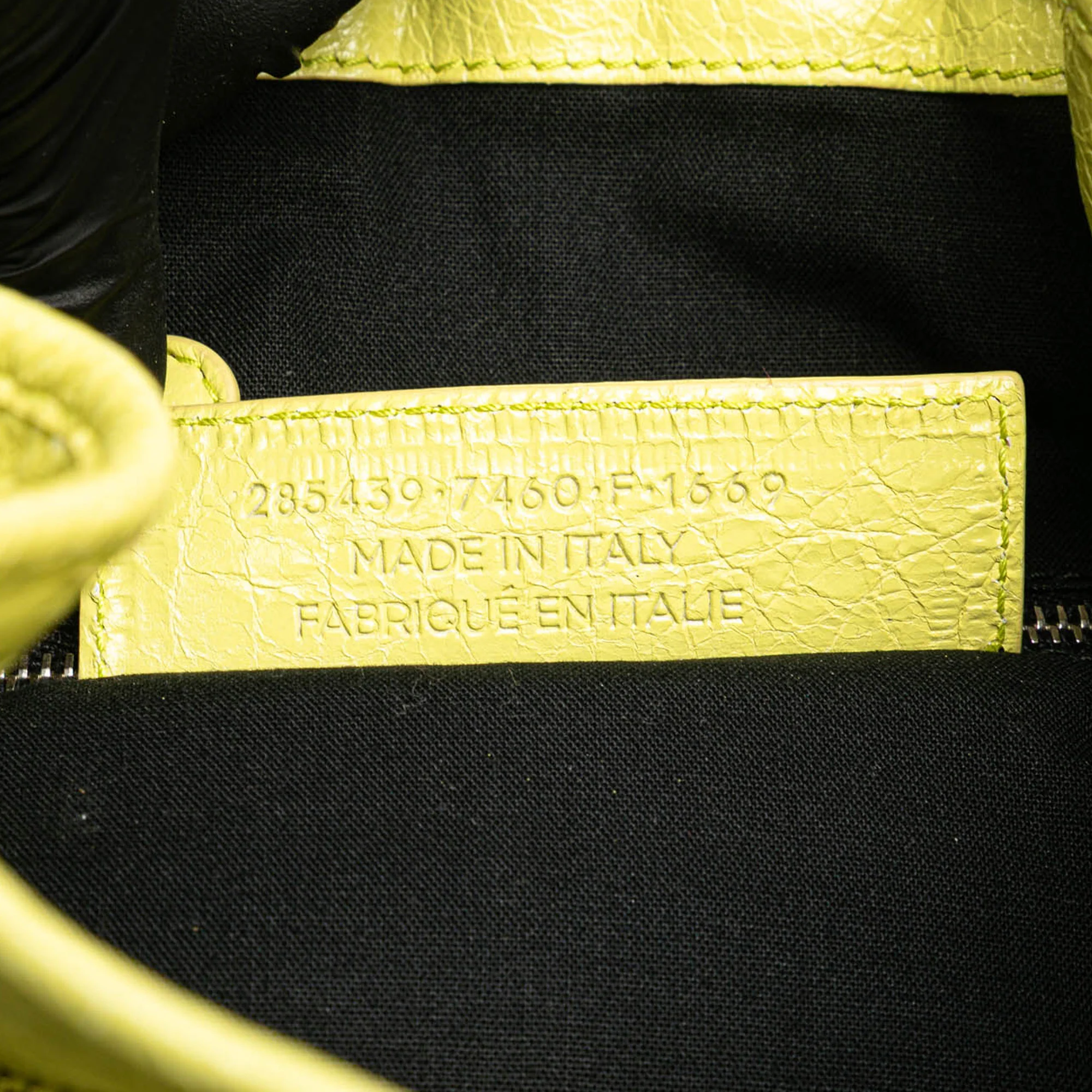 Balenciaga | Pre-Owned Lambskin Motocross Giant 12 Pompon Bag | Yellow - Image 9
