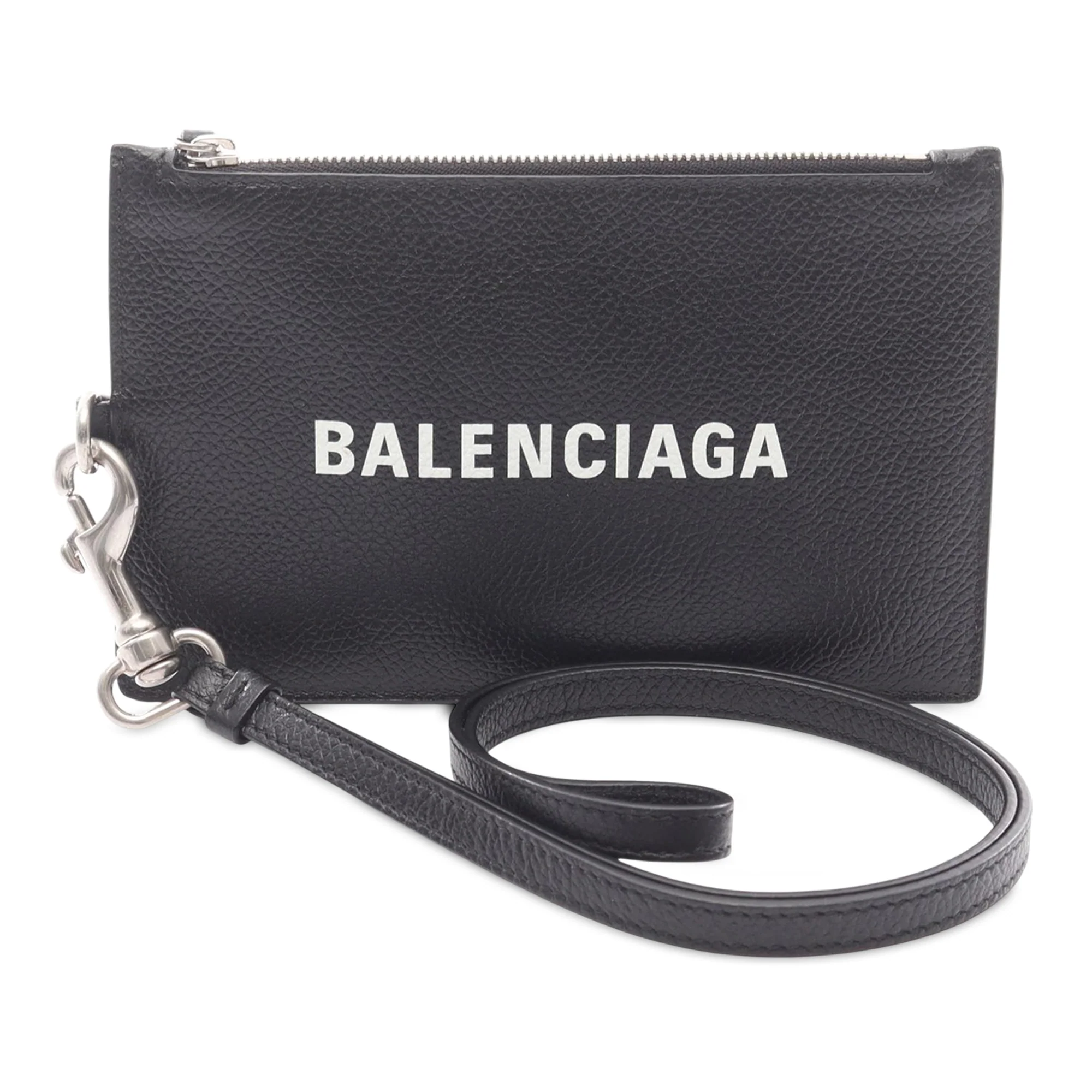 Balenciaga | Pre-Owned Leather Fragment Coin Purse | Black
