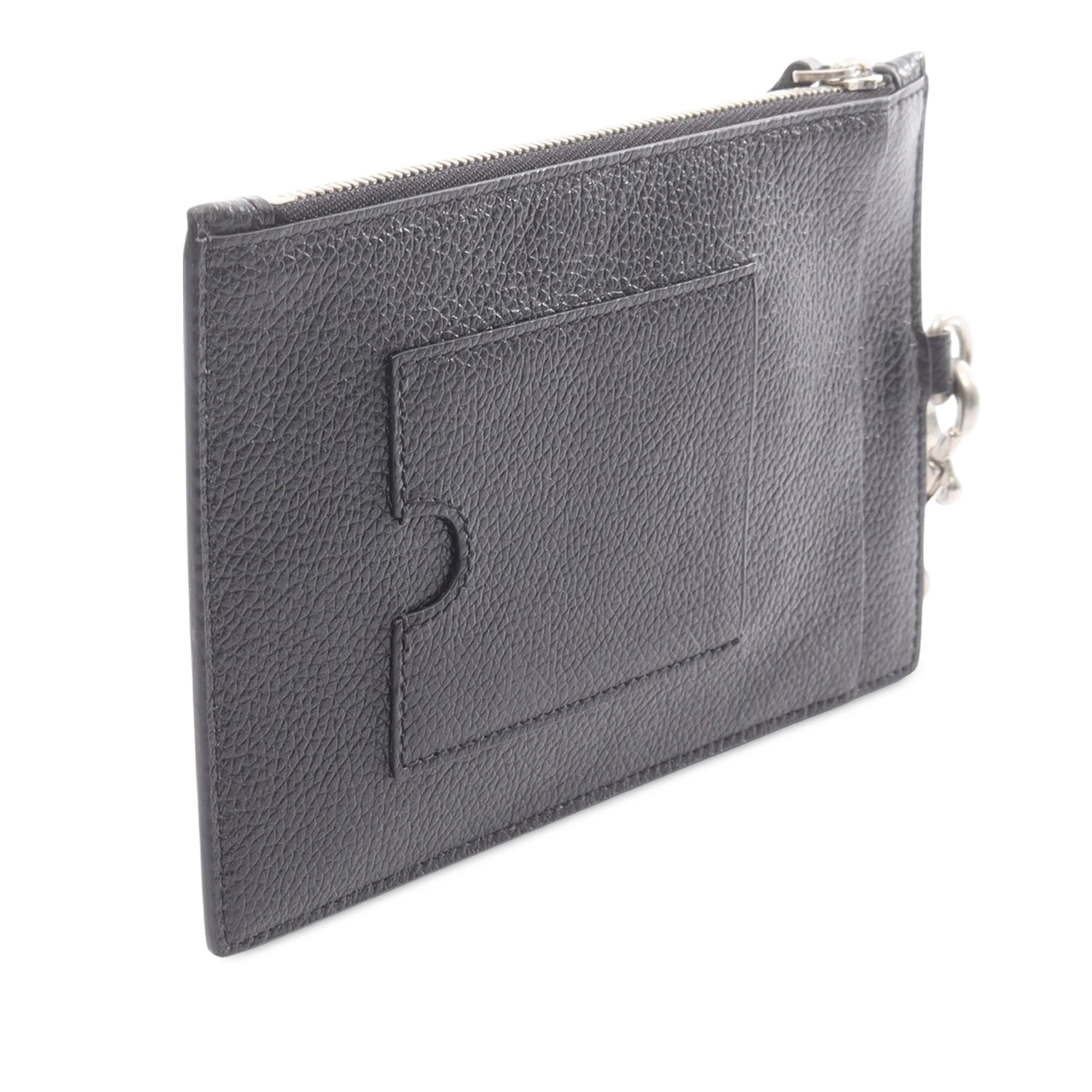 Balenciaga | Pre-Owned Leather Fragment Coin Purse | Black - Image 2