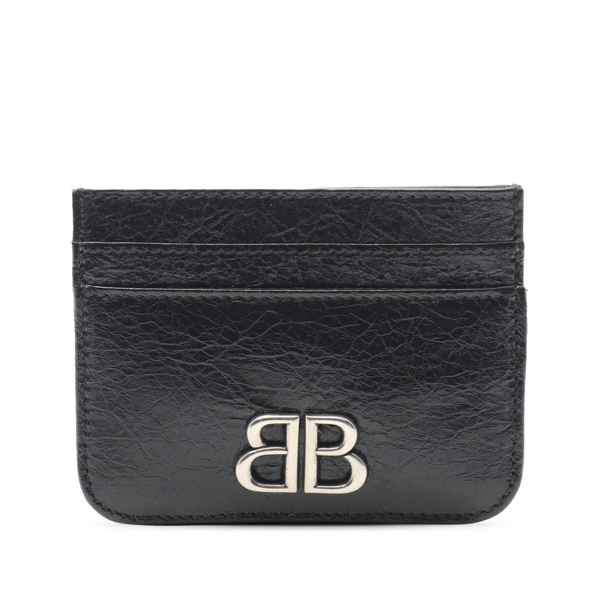 Balenciaga | Pre-Owned Leather Monaco Card Holder | Black