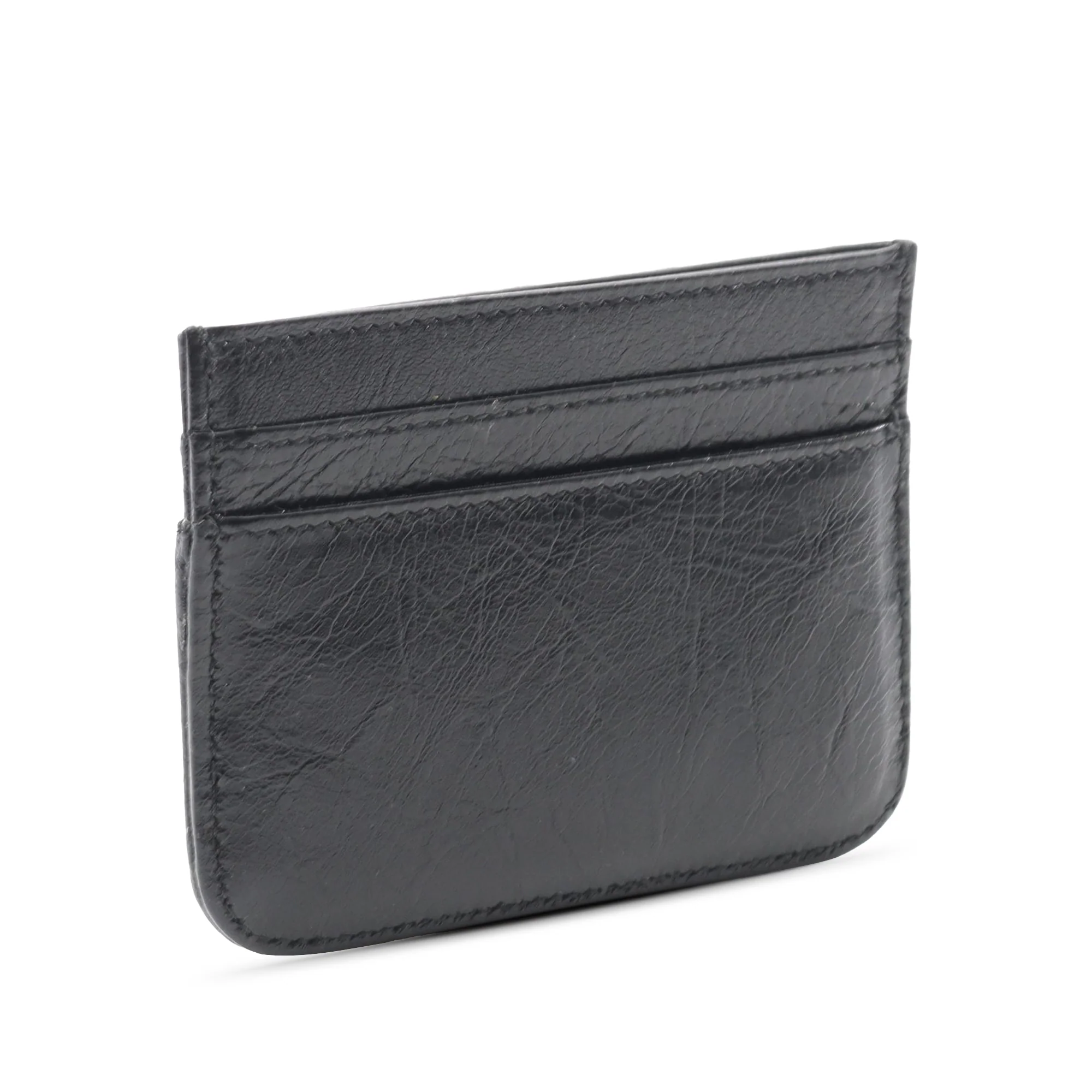 Balenciaga | Pre-Owned Leather Monaco Card Holder | Black - Image 2