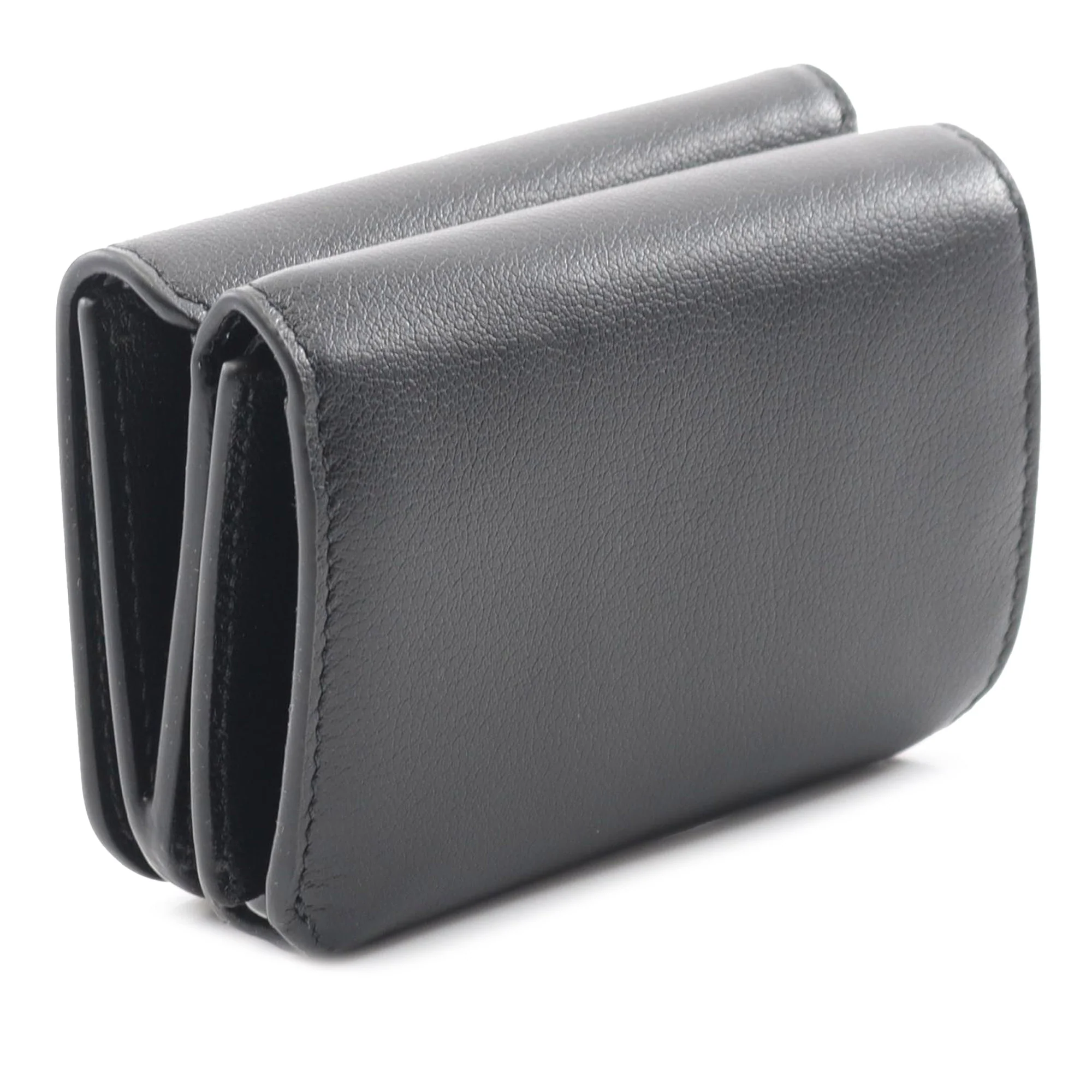Balenciaga | Pre-Owned Mini Smooth Calfskin Cash 2.0 Wallet | Black - Image 5
