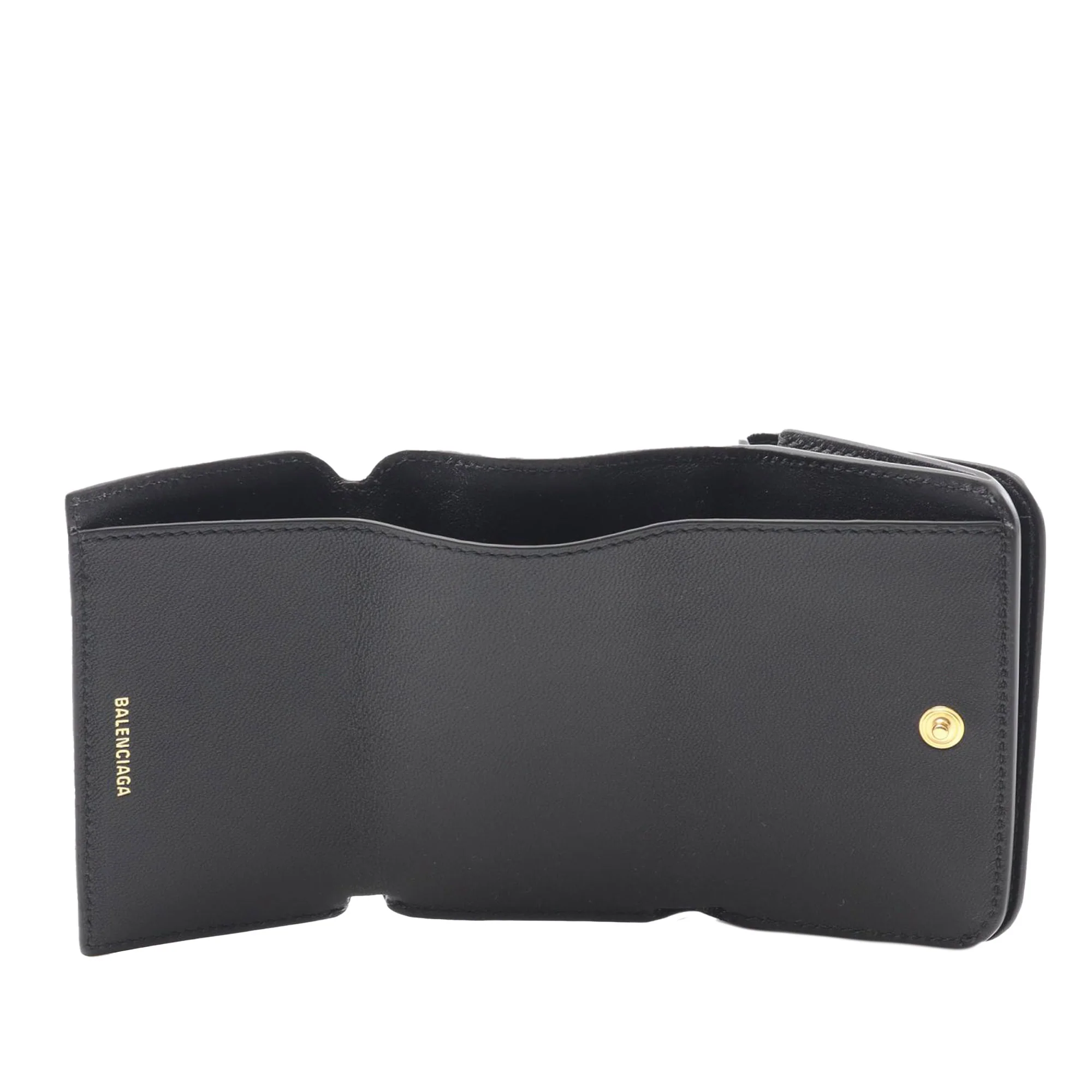 Balenciaga | Pre-Owned Mini Smooth Calfskin Cash 2.0 Wallet | Black - Image 6