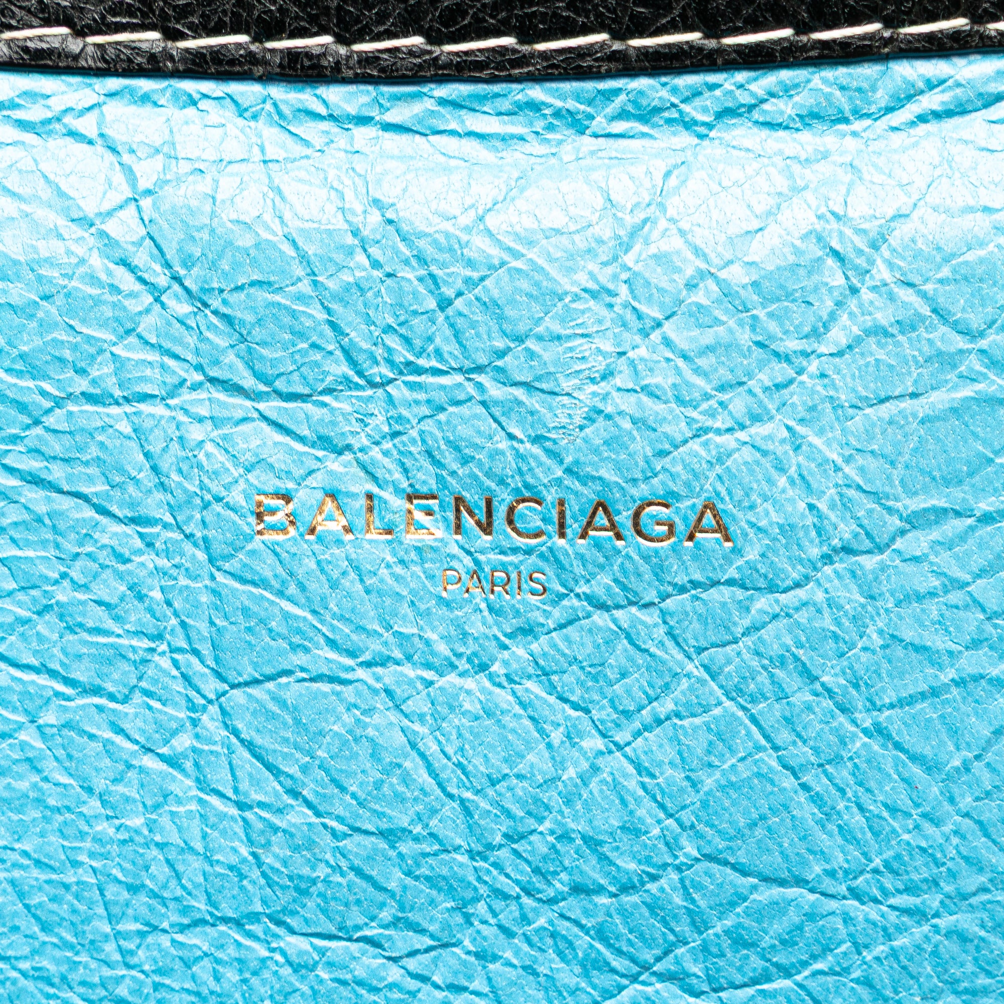 Balenciaga | Pre-Owned S Lambskin Bazar Shopper Satchel | Blue/Aqua - Image 14