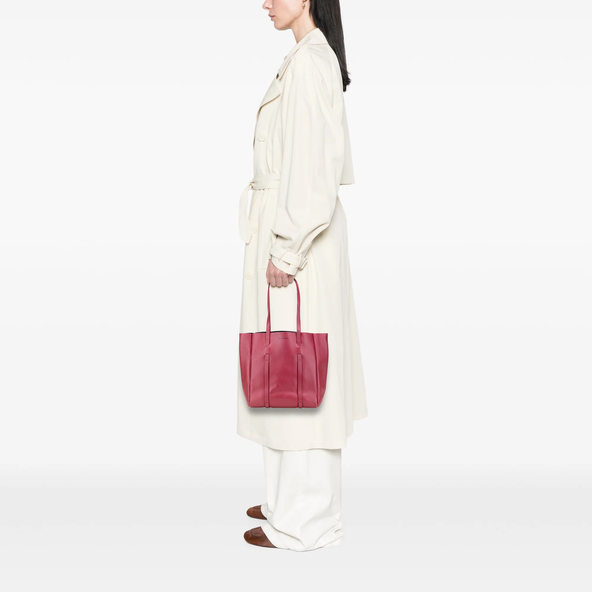 Balenciaga | Pre-Owned XS Leather Everyday Tote | Red/Indian Red - Image 3