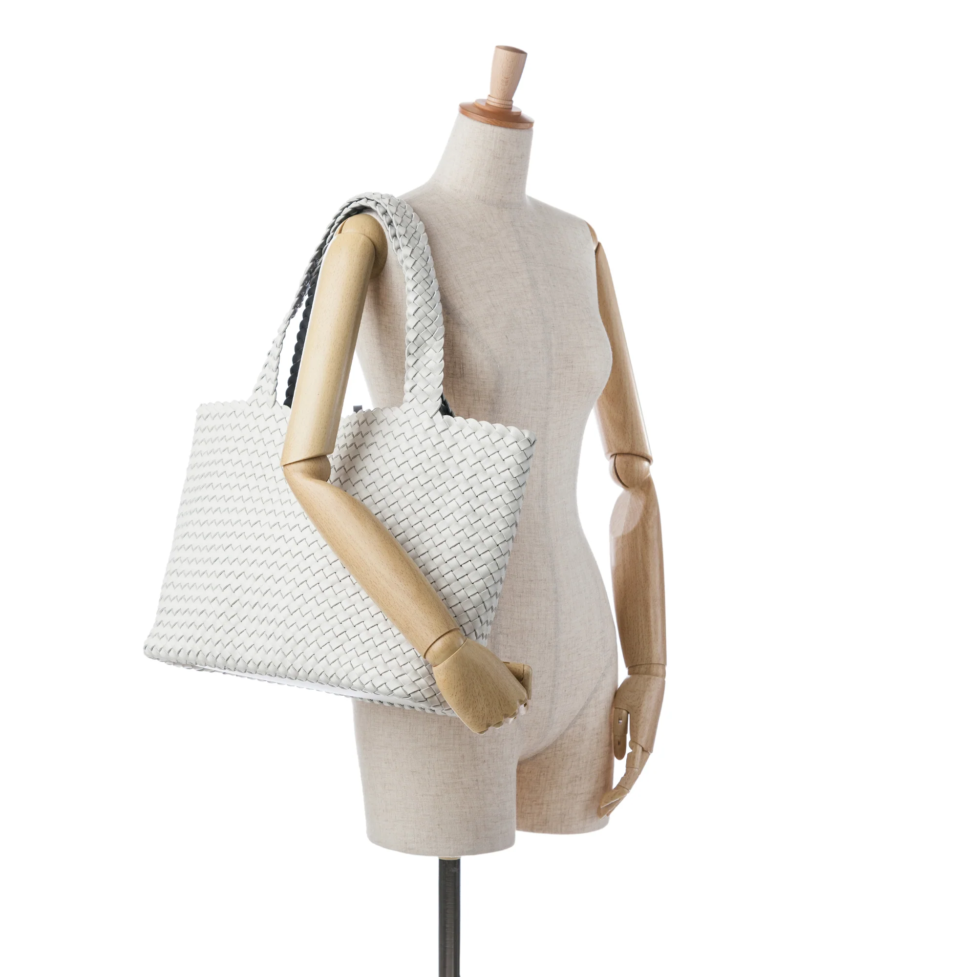 Bottega Veneta | Pre-Owned Bicolor Intrecciato Tote | White - Image 2