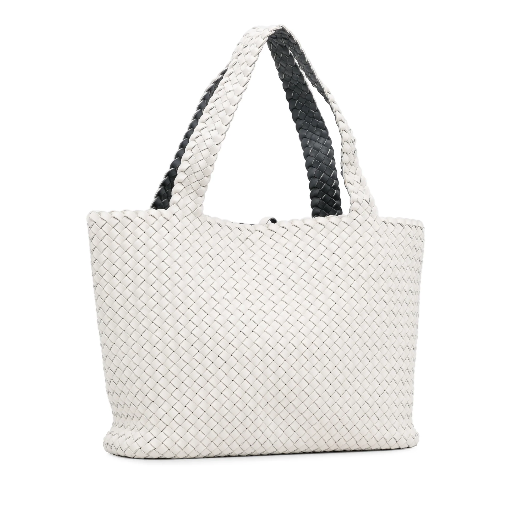 Bottega Veneta | Pre-Owned Bicolor Intrecciato Tote | White - Image 5