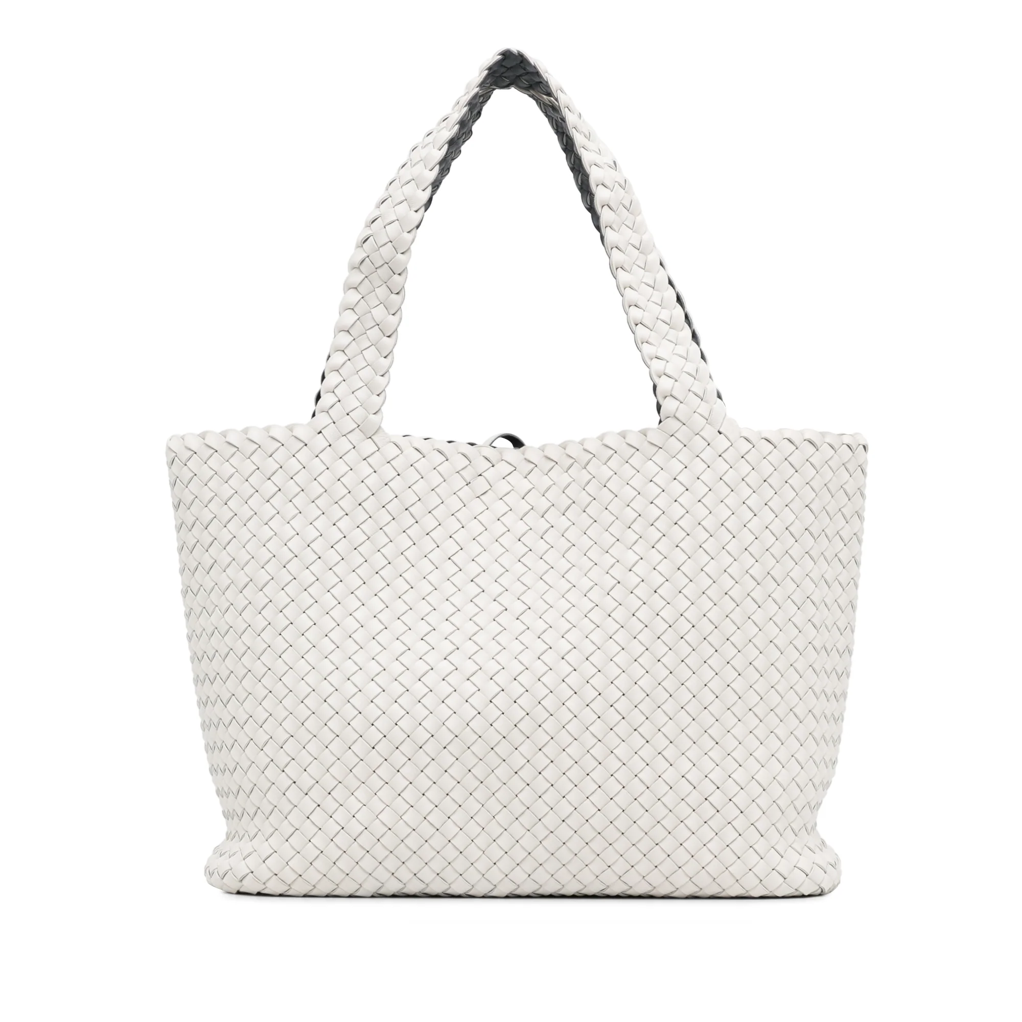 Bottega Veneta | Pre-Owned Bicolor Intrecciato Tote | White - Image 6