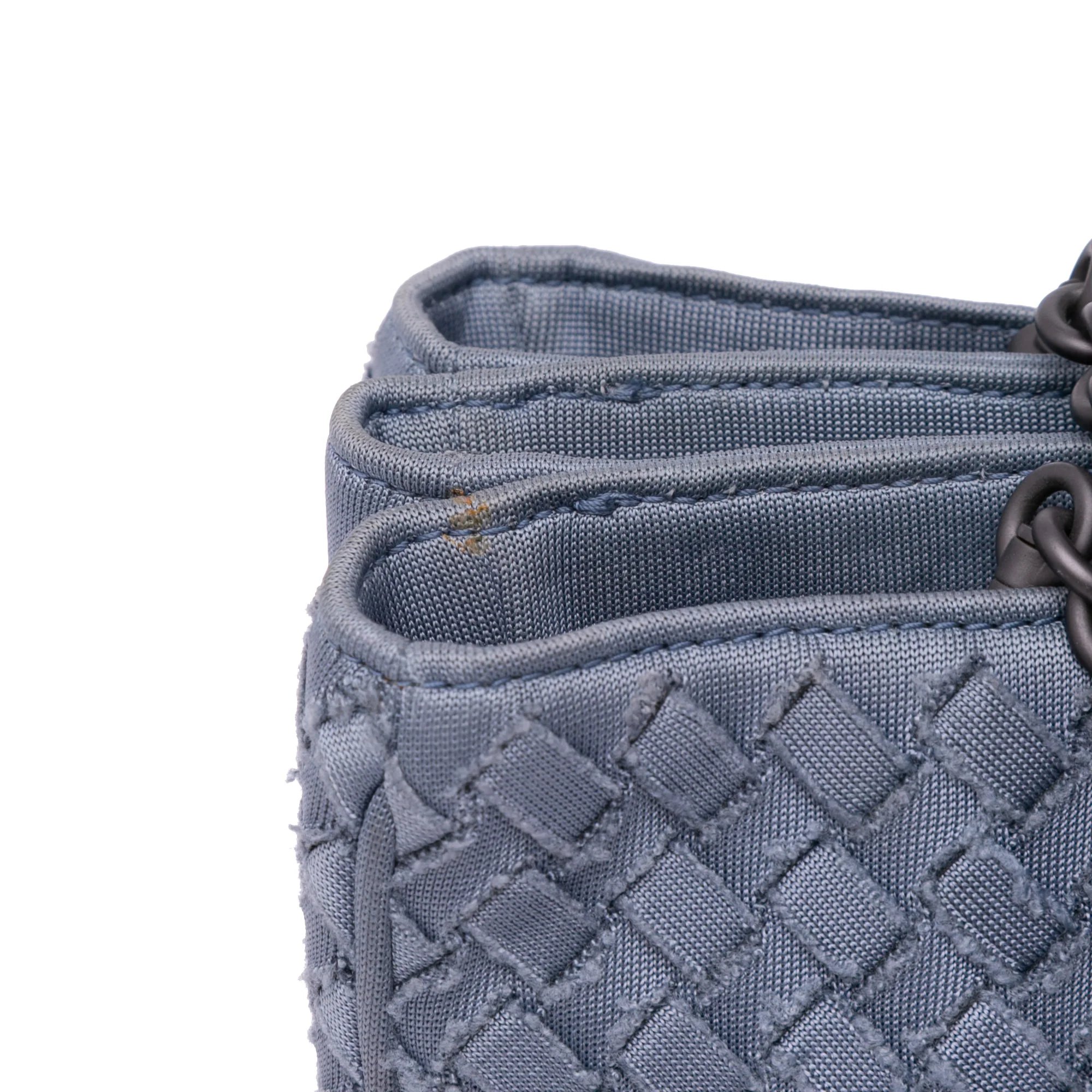 Bottega Veneta | Pre-Owned Canvas Intrecciato Buckle Flap Handbag | Blue/Denim - Image 4
