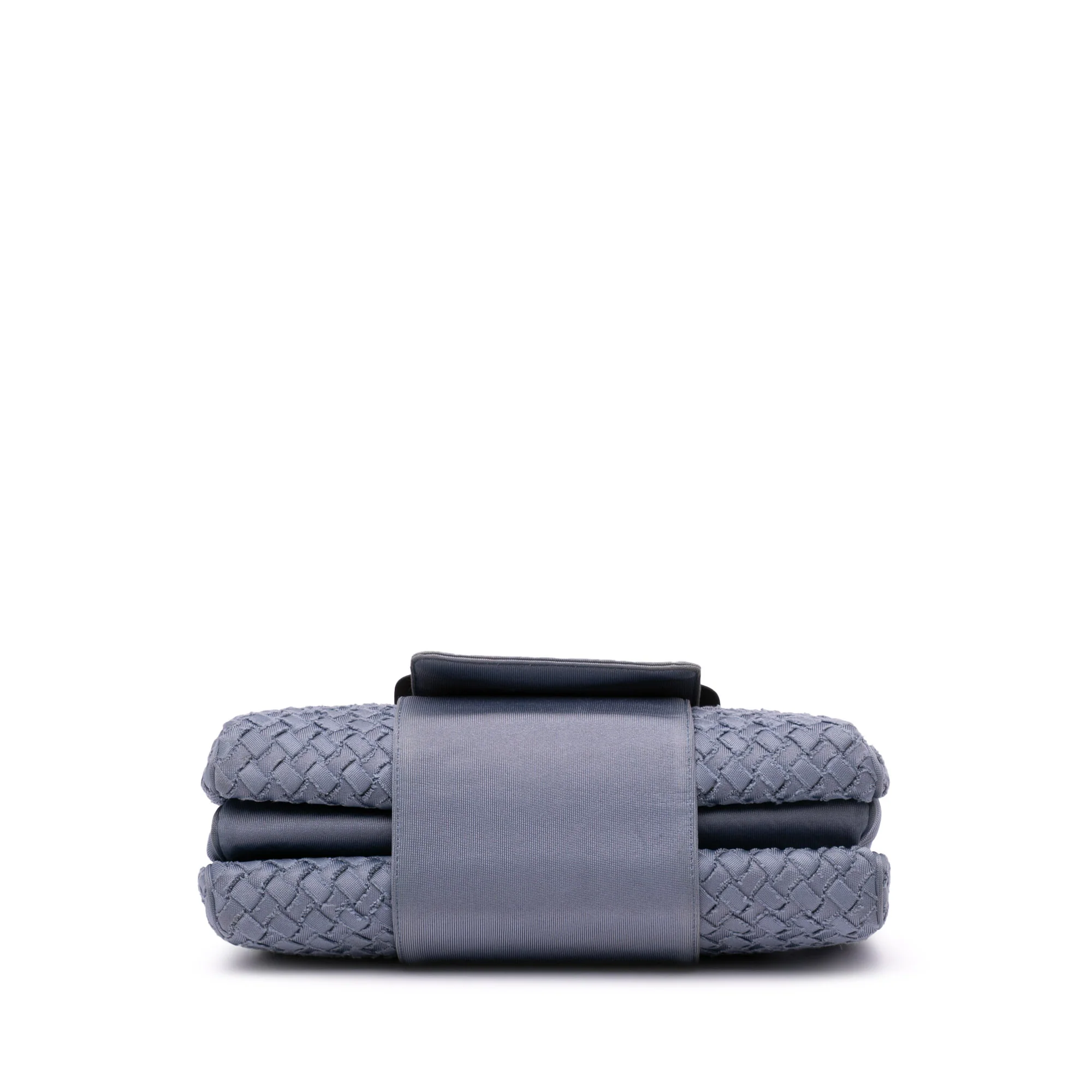 Bottega Veneta | Pre-Owned Canvas Intrecciato Buckle Flap Handbag | Blue/Denim - Image 8