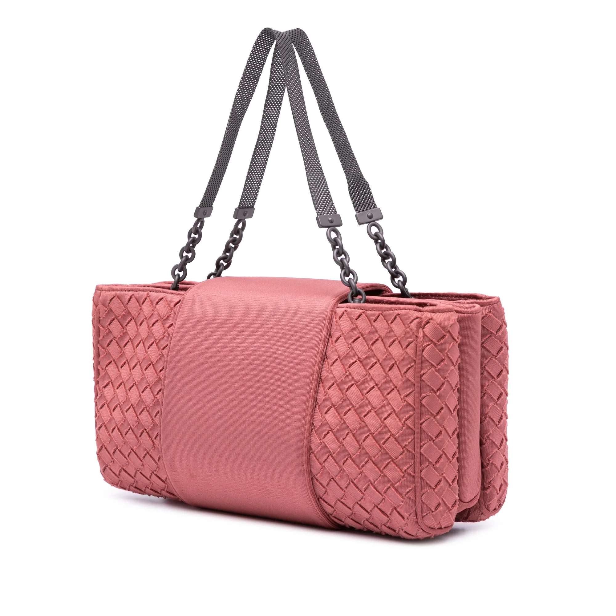 Bottega Veneta | Pre-Owned Canvas Intrecciato Buckle Flap Handbag | Pink - Image 5