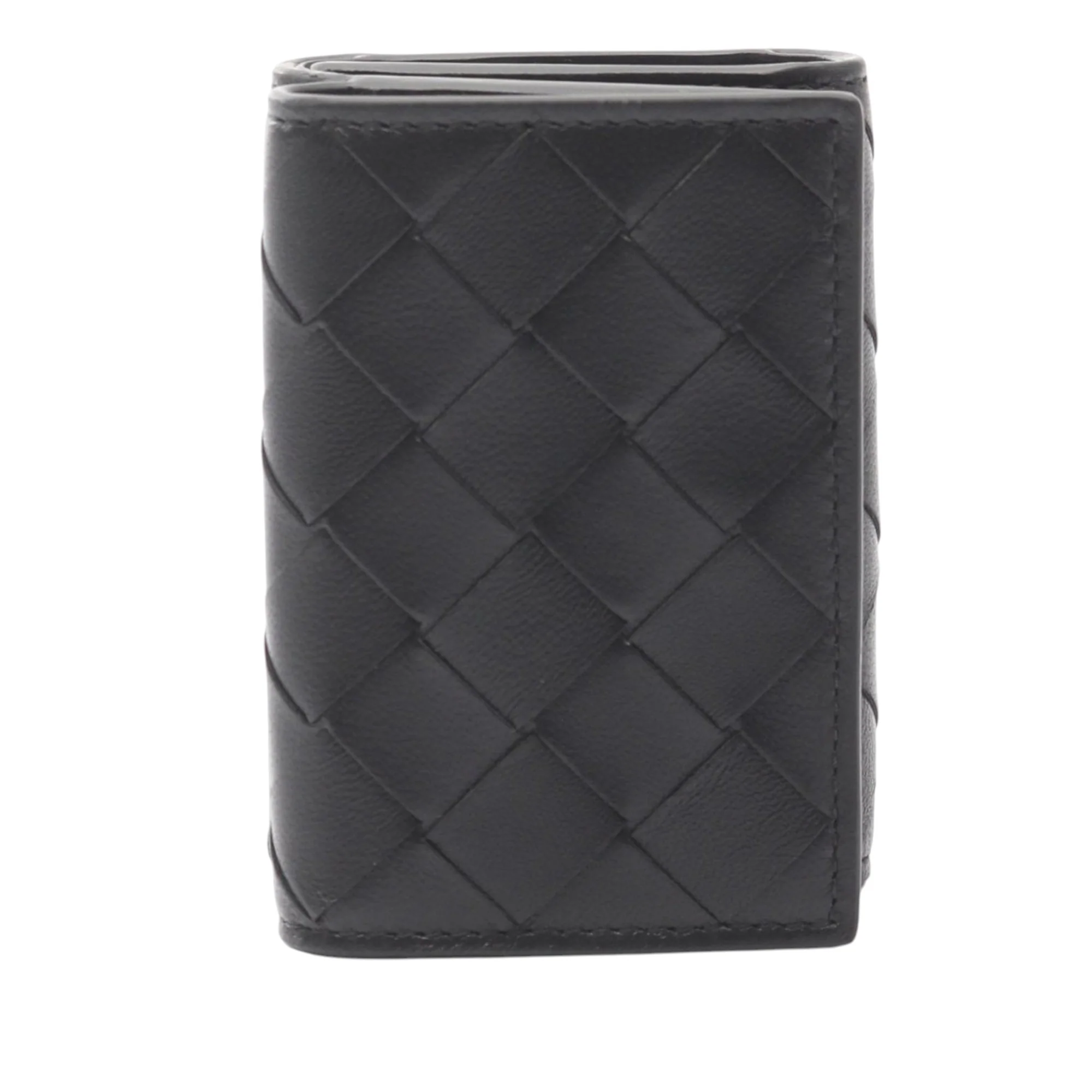Bottega Veneta | Pre-Owned Intrecciato Tiny Wallet - II | Black