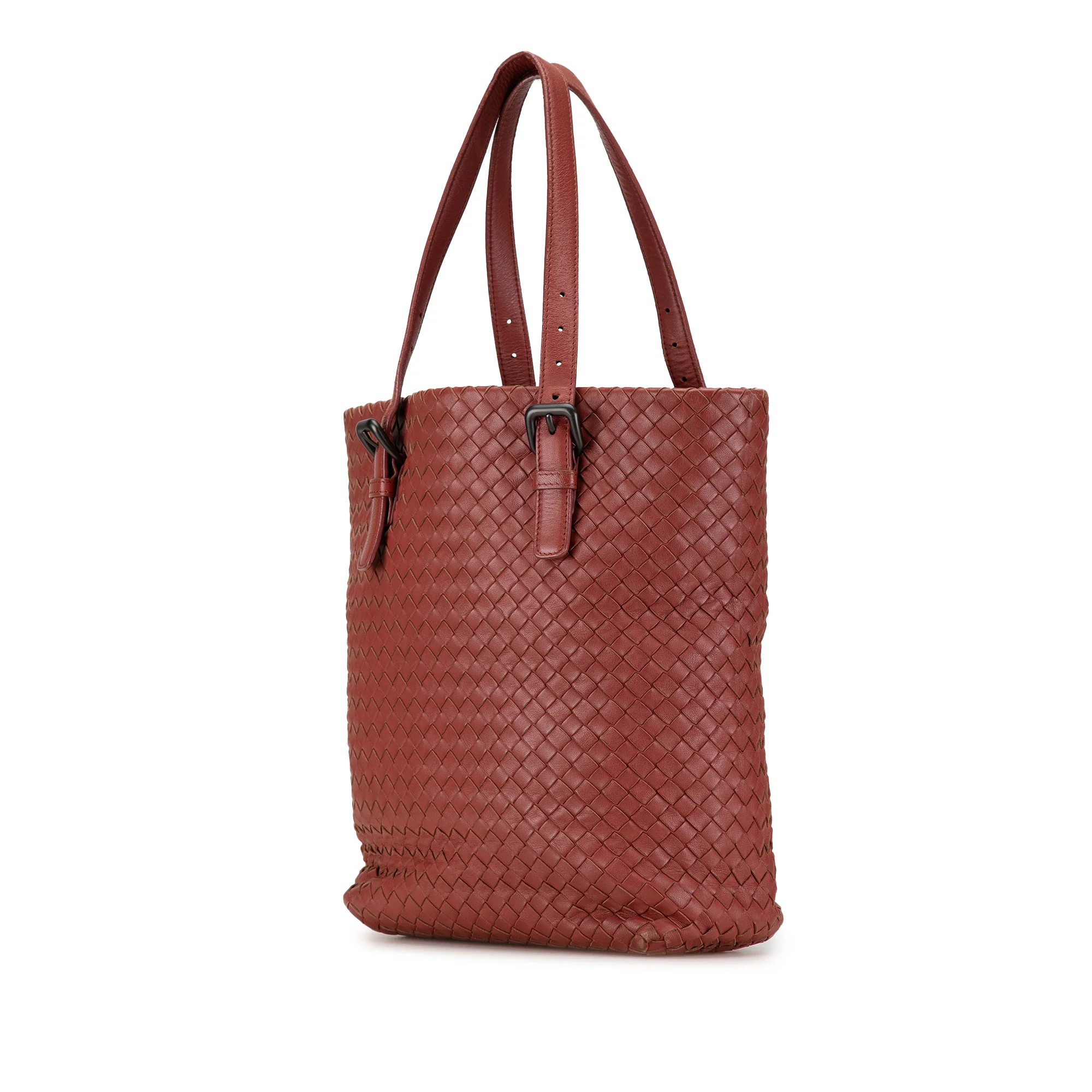 Bottega Veneta | Pre-Owned Intrecciato Tote | Red/Indian Red - Image 3