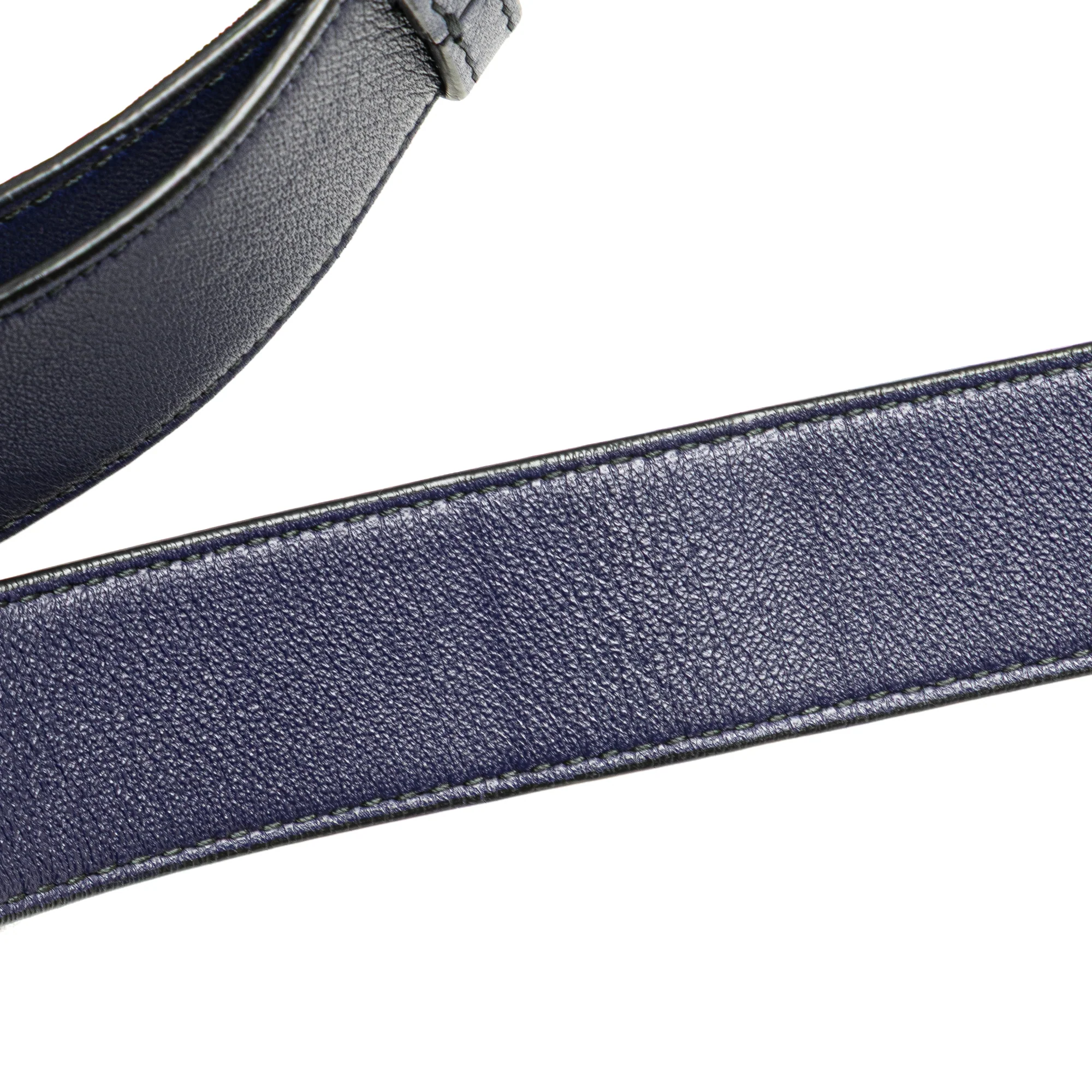 Bottega Veneta | Pre-Owned Intrecciato Trimmed Leather Crossbody | Black/Blue - Image 12