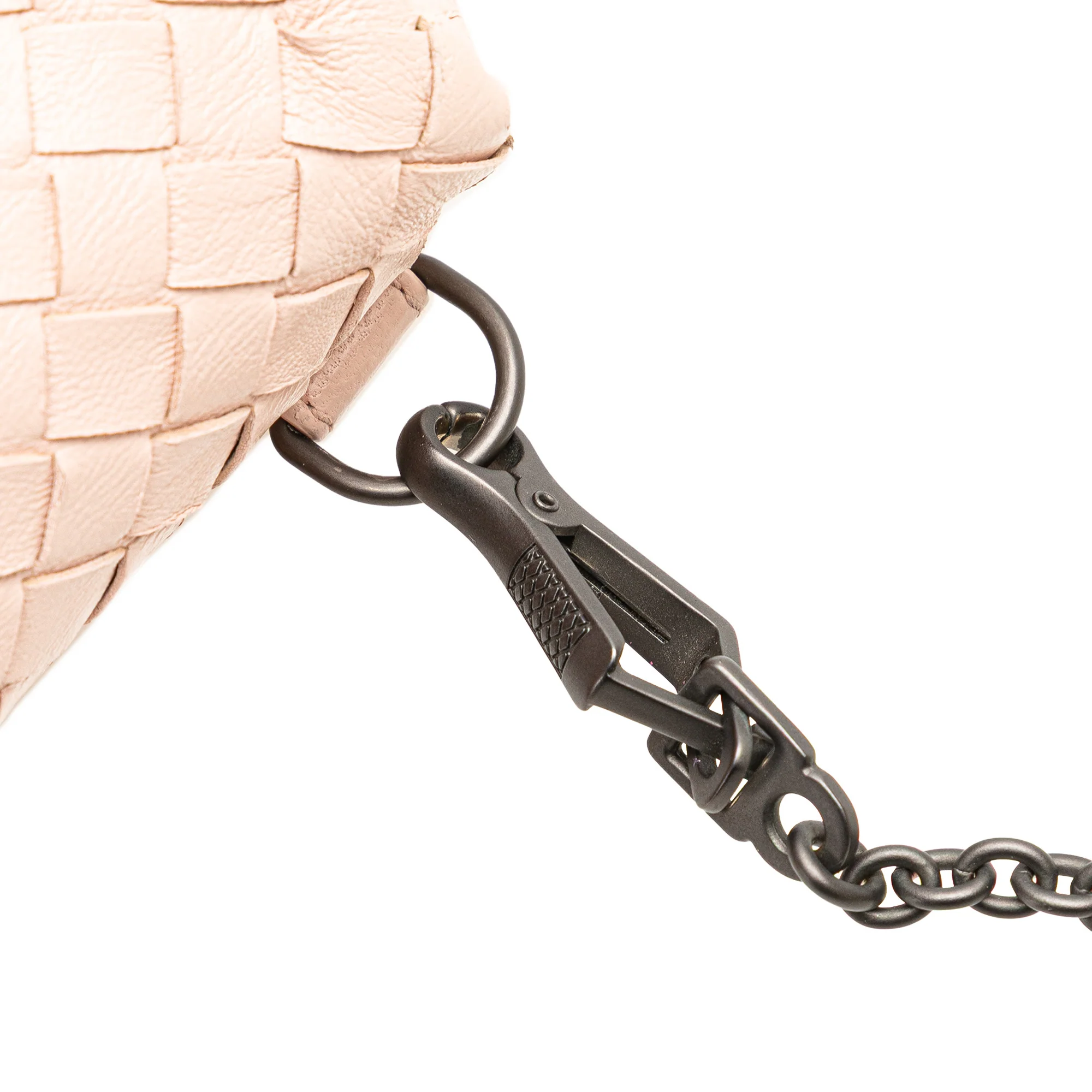 Bottega Veneta | Pre-Owned Leather Intrecciato Chain Flap Crossbody | Pink/Light Pink - Image 2