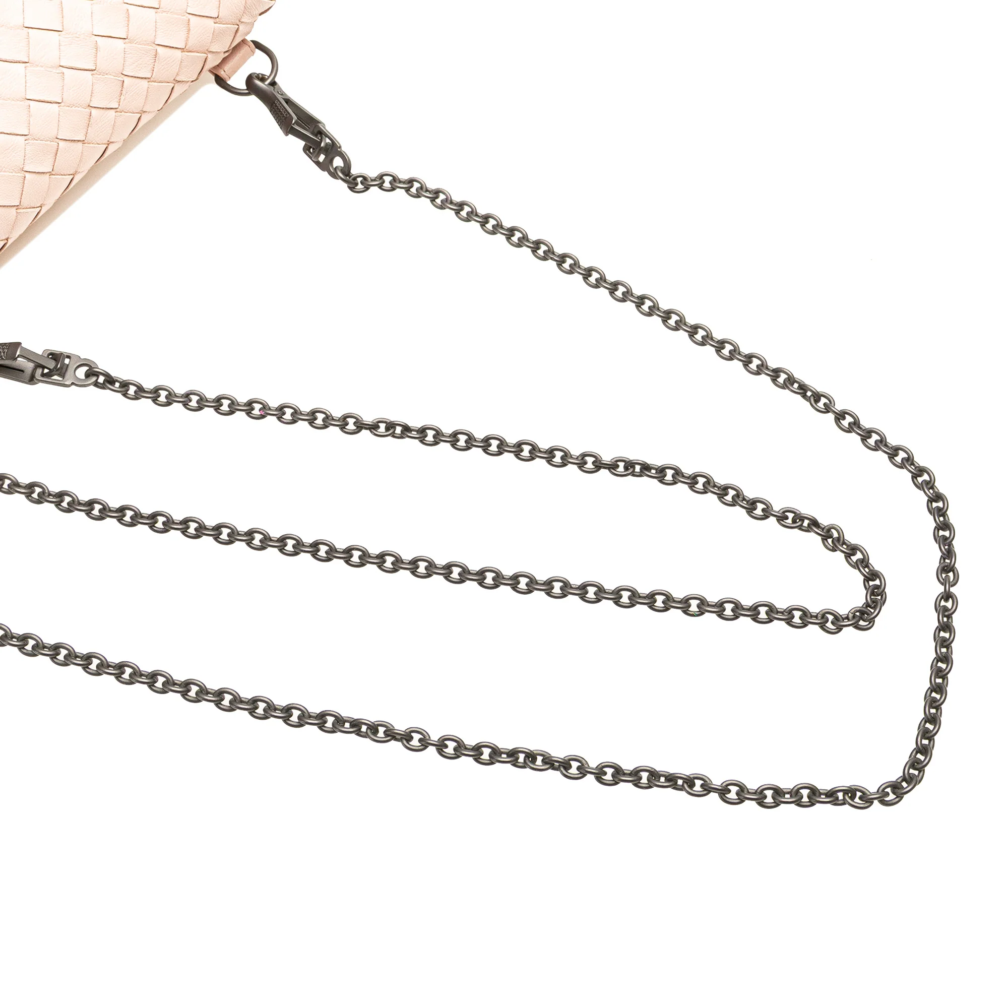 Bottega Veneta | Pre-Owned Leather Intrecciato Chain Flap Crossbody | Pink/Light Pink - Image 3