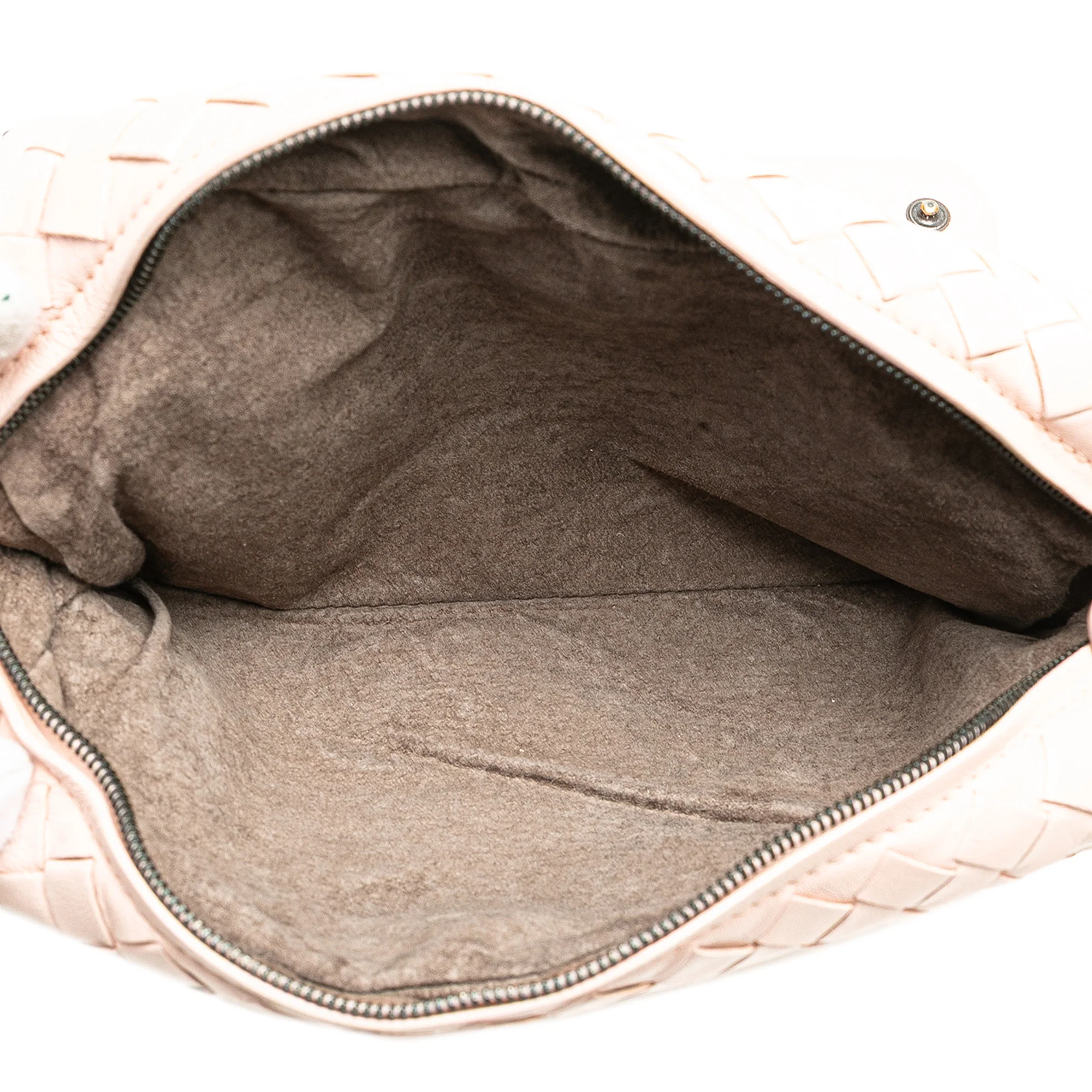 Bottega Veneta | Pre-Owned Leather Intrecciato Chain Flap Crossbody | Pink/Light Pink - Image 7