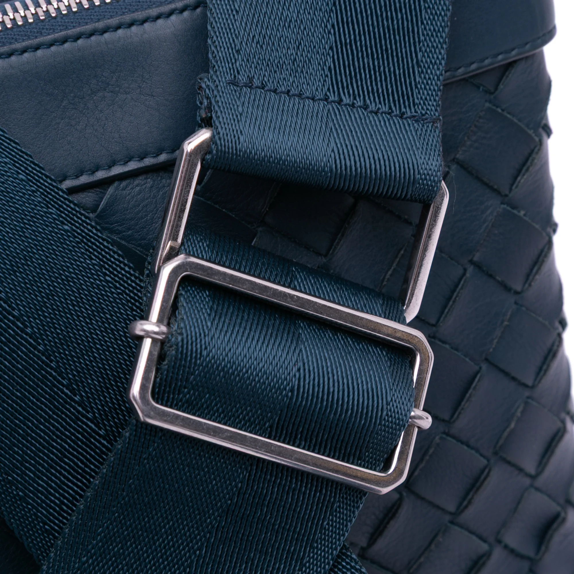 Bottega Veneta | Pre-Owned Leather Intrecciato Duo Crossbody | Blue - Image 3