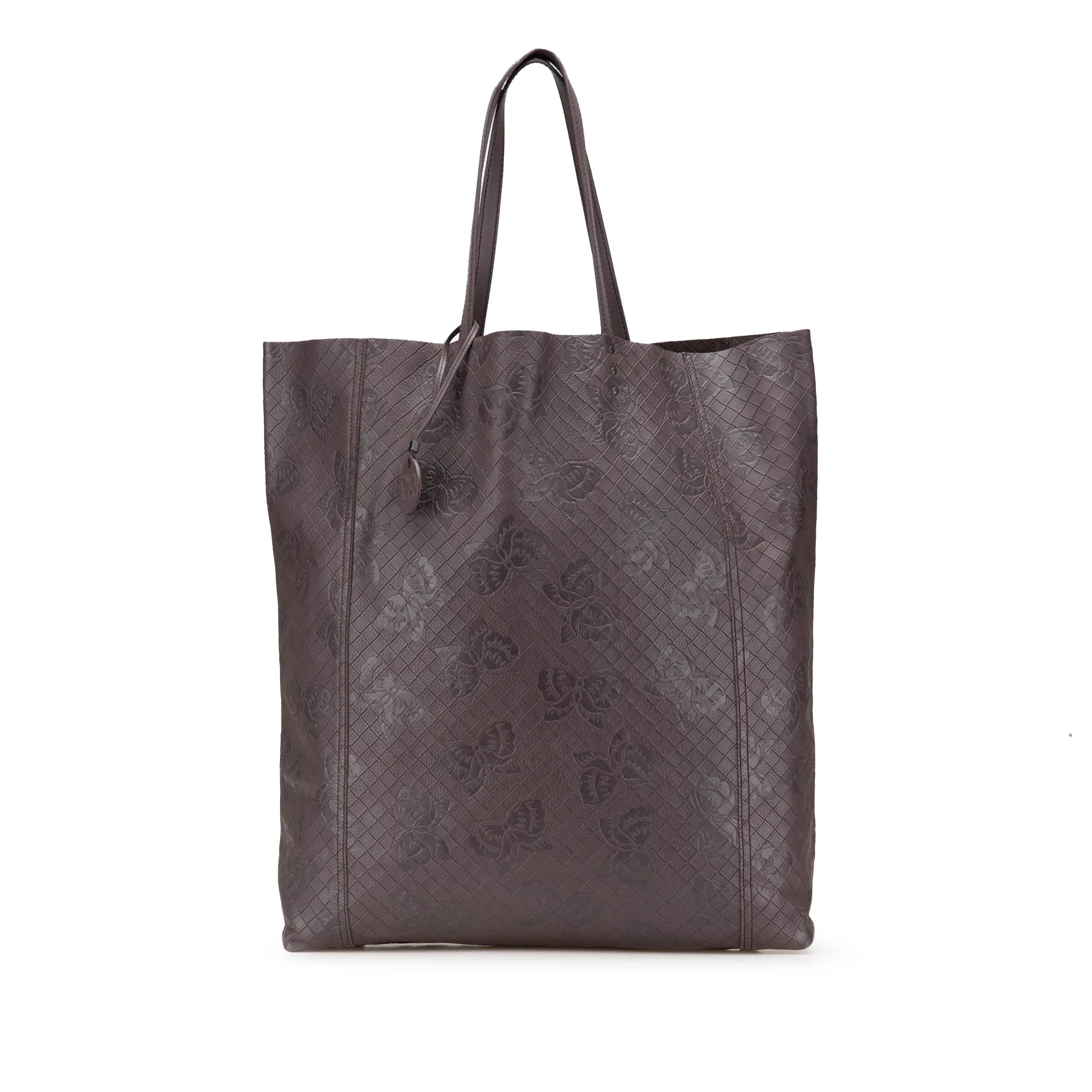 Bottega Veneta | Pre-Owned Leather Intrecciomirage Butterfly Tote | Brown/Dark Brown