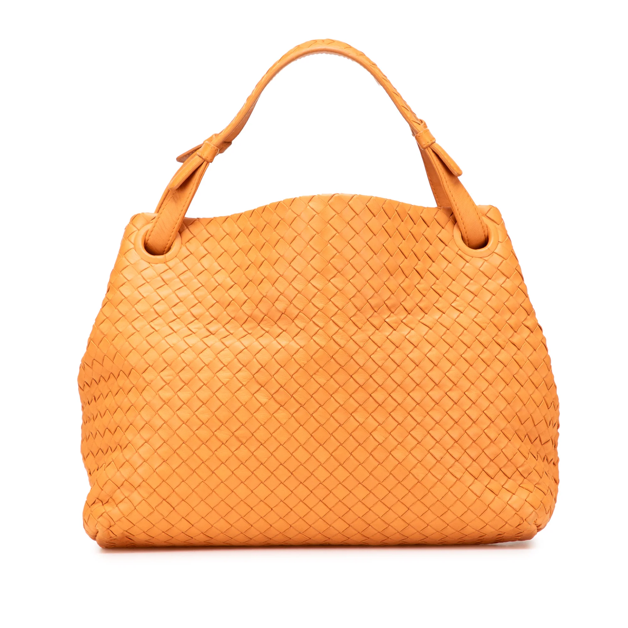 Bottega Veneta | Pre-Owned Medium Nappa Intrecciato Garda Tote | Orange/Light Orange