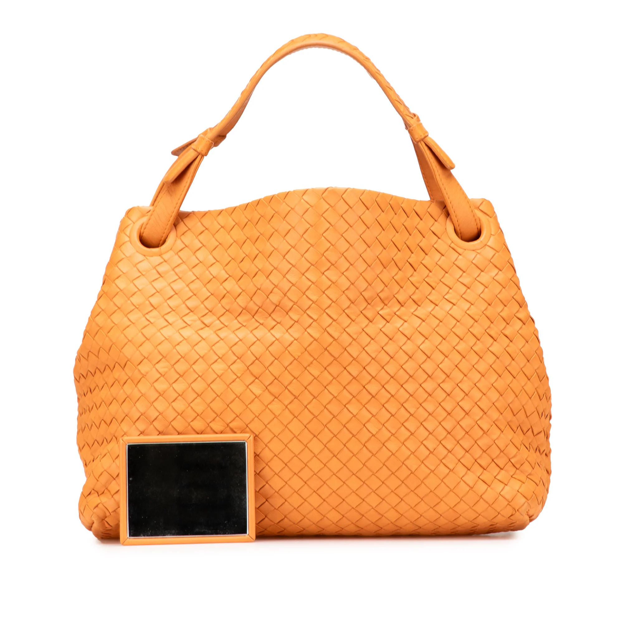 Bottega Veneta | Pre-Owned Medium Nappa Intrecciato Garda Tote | Orange/Light Orange - Image 4