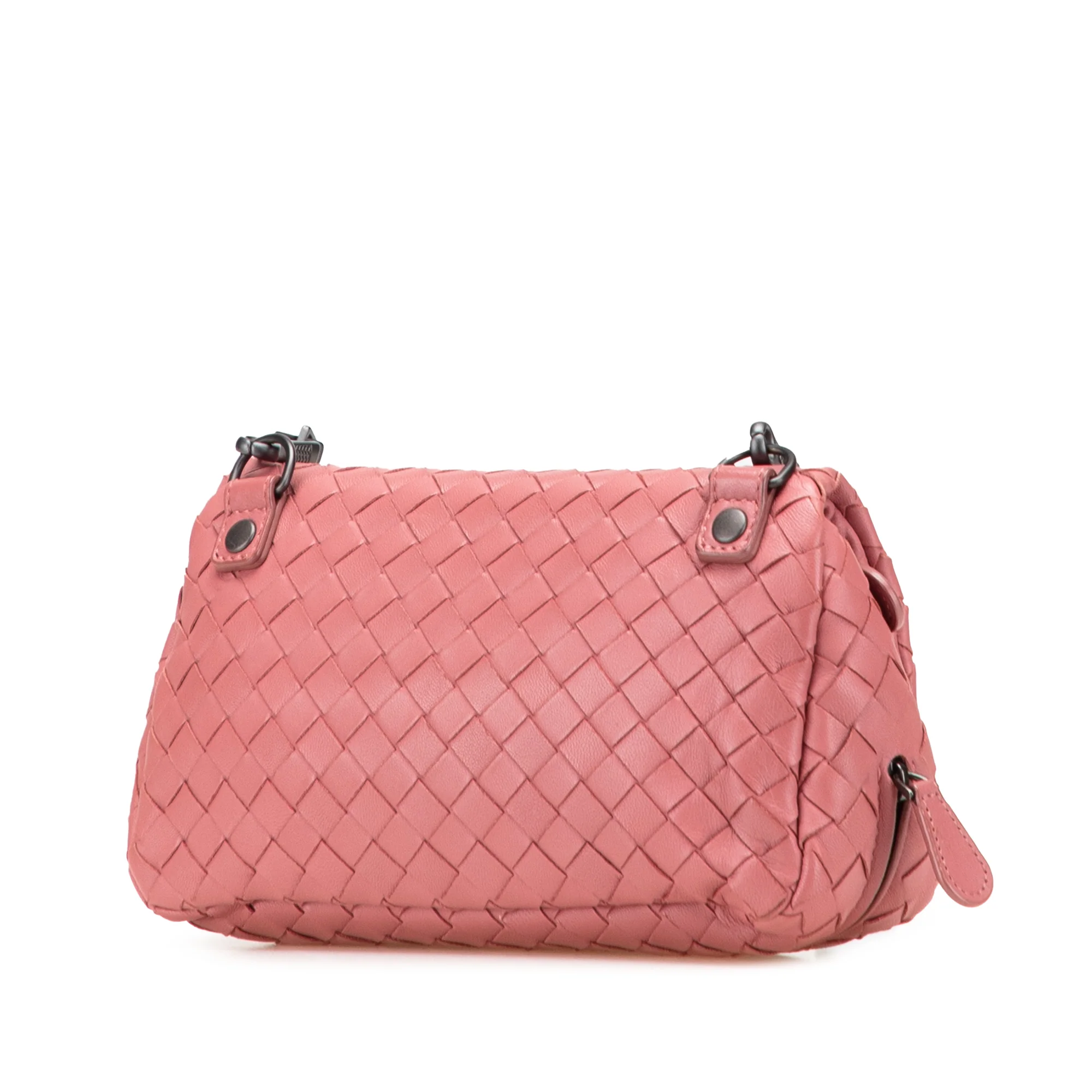 Bottega Veneta | Pre-Owned Mini Nappa Intrecciato Expandable Chain Crossbody | Pink - Image 4