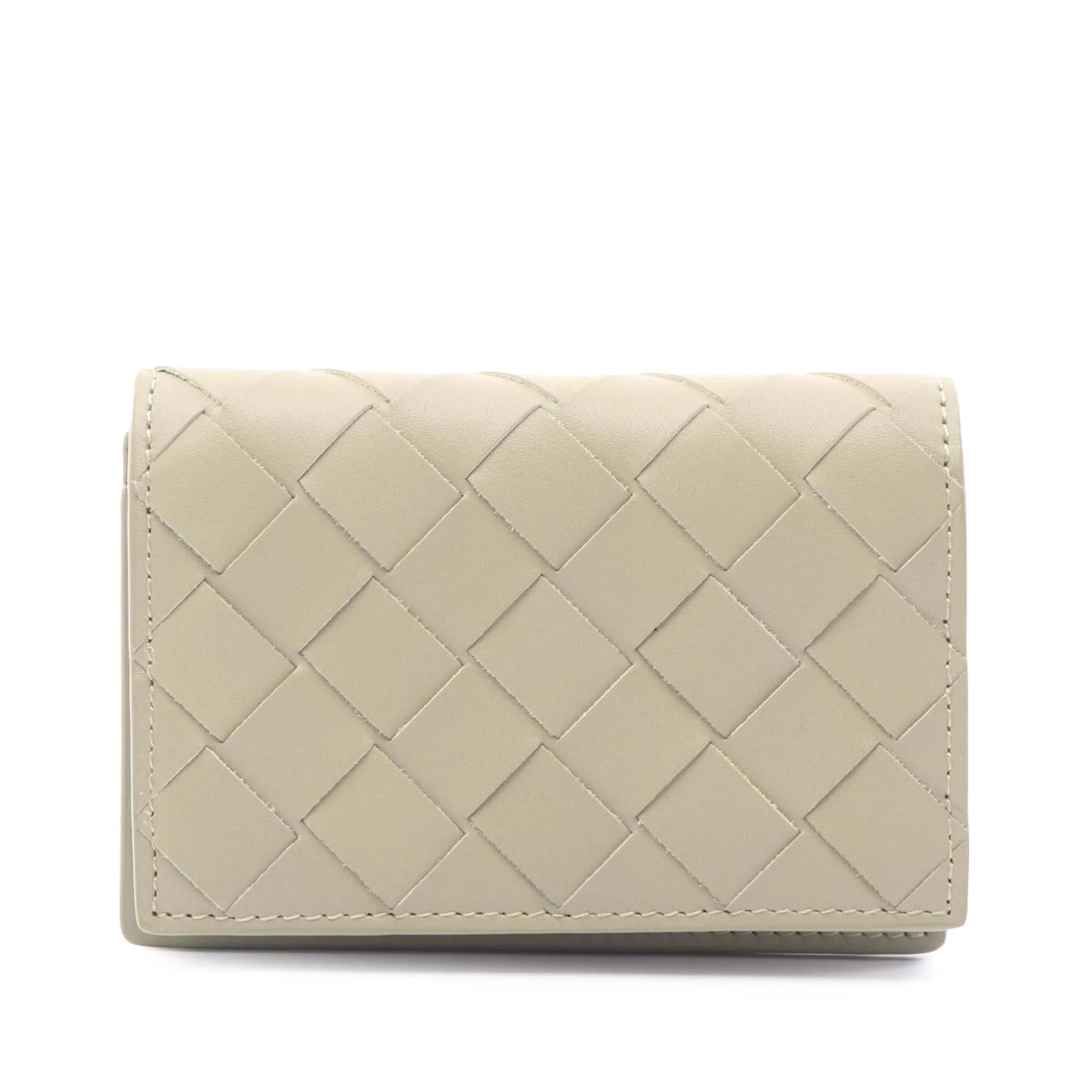 Bottega Veneta | Pre-Owned Nappa Intrecciato Card Holder | Beige