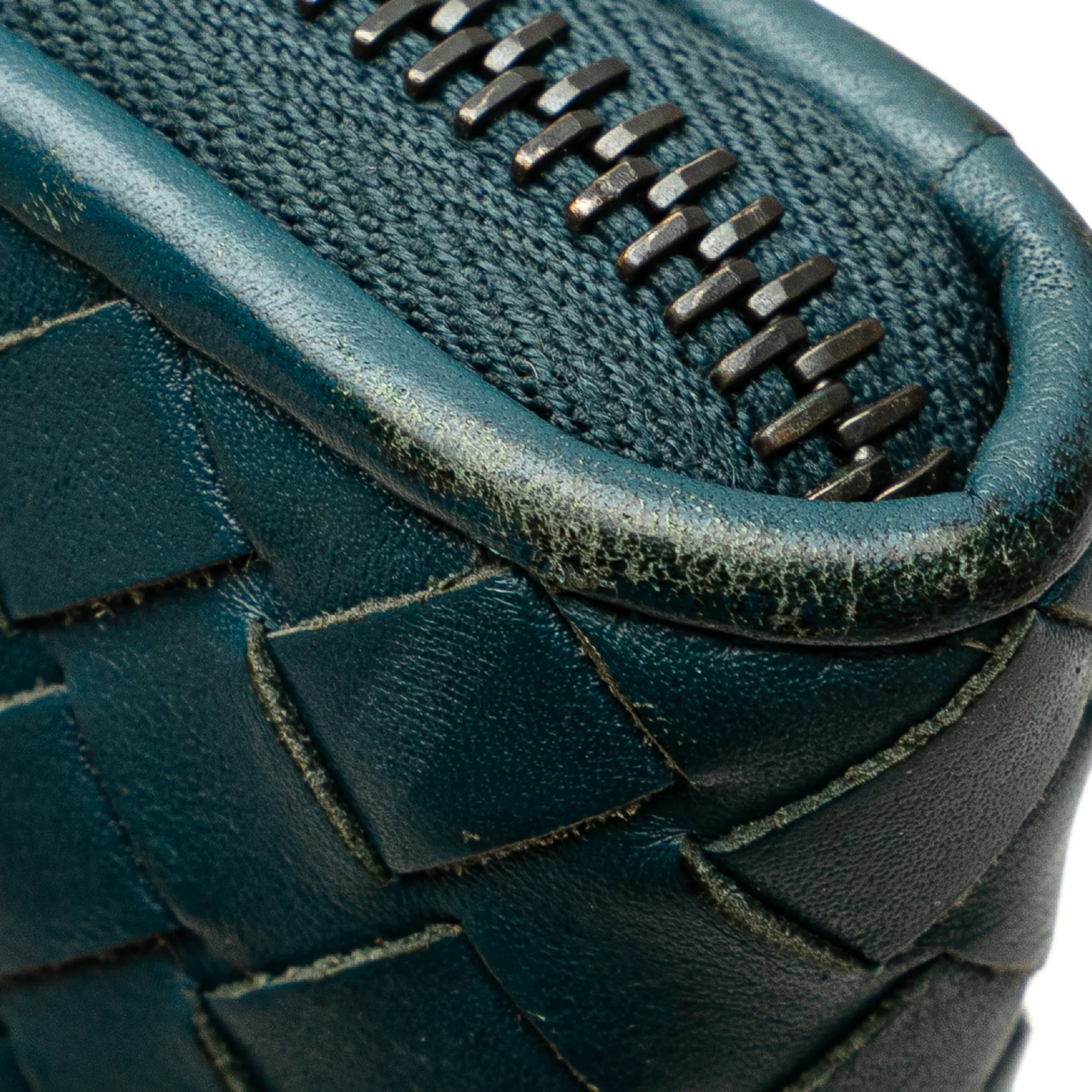 Bottega Veneta | Pre-Owned Nappa Intrecciato Clutch | Blue/Peacock - Image 2