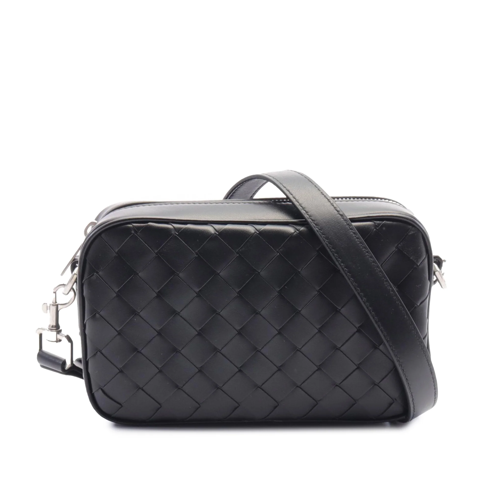Bottega Veneta | Pre-Owned Nappa Intrecciato Crossbody Bag | Black