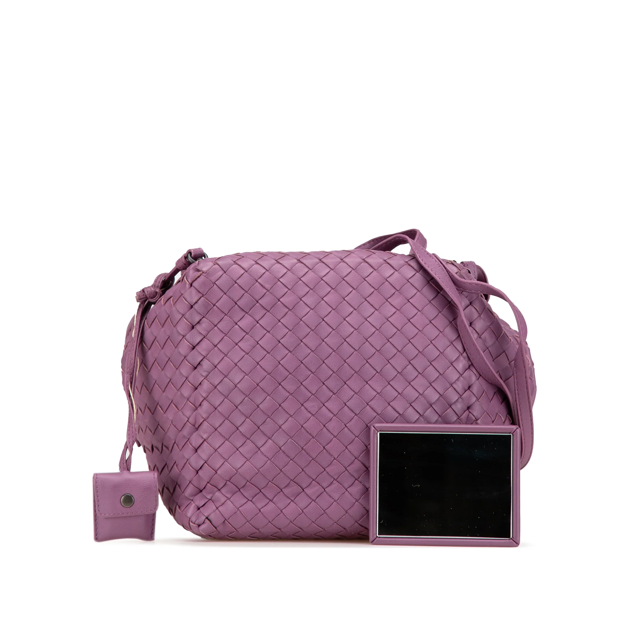 Bottega Veneta | Pre-Owned Nappa Intrecciato Cube Crossbody | Purple - Image 4