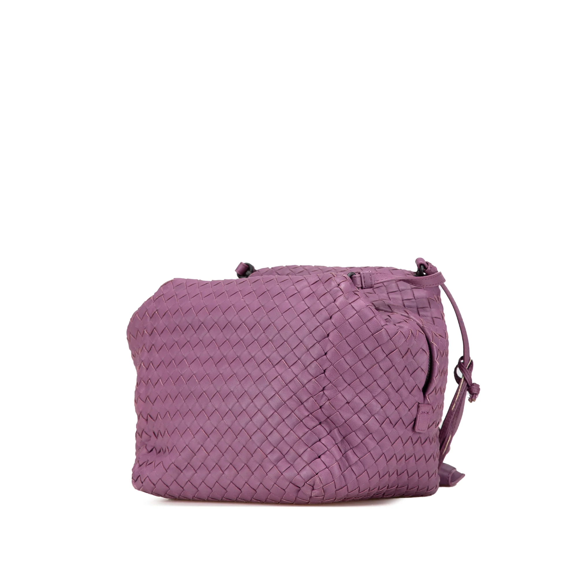 Bottega Veneta | Pre-Owned Nappa Intrecciato Cube Crossbody | Purple - Image 5