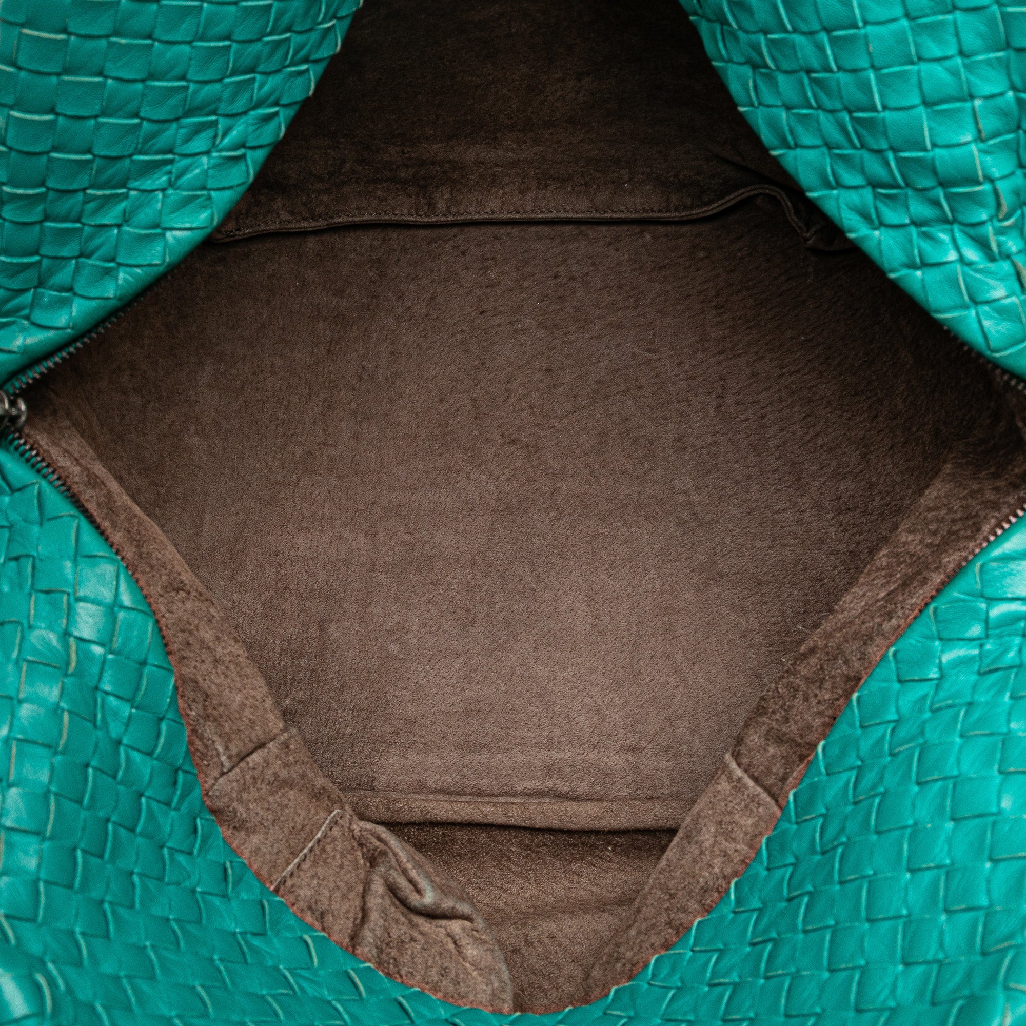 Bottega Veneta | Pre-Owned Nappa Intrecciato Cube Shoulder Bag | Blue/Turquoise - Image 4