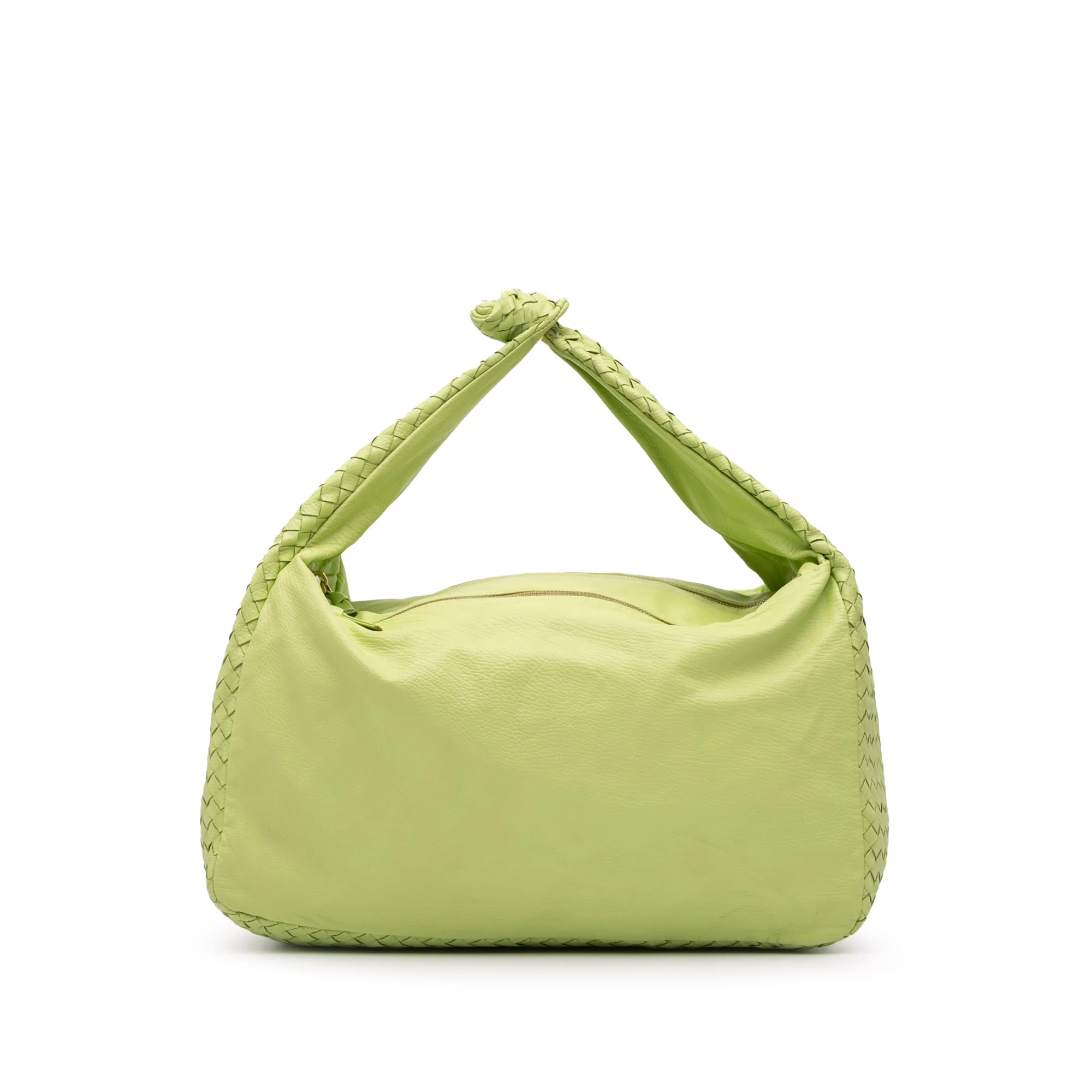 Bottega Veneta | Pre-Owned Nappa Intrecciato Knot Hobo | Green