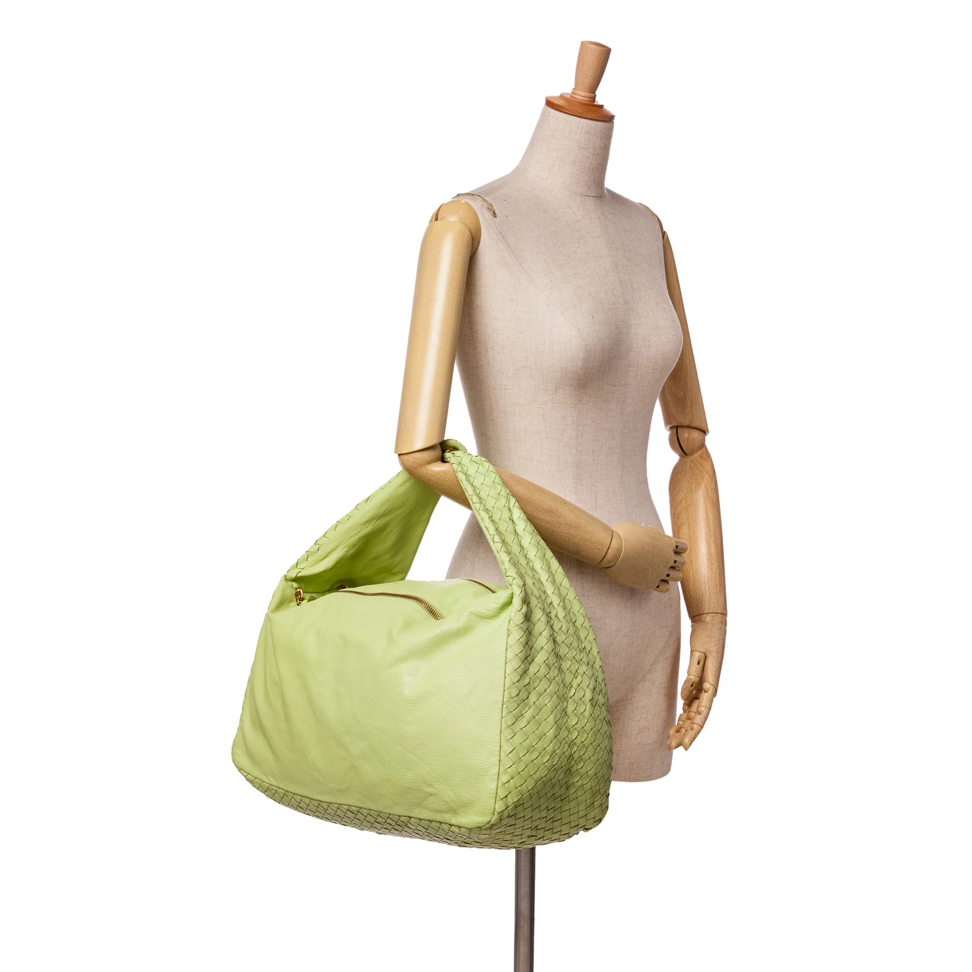 Bottega Veneta | Pre-Owned Nappa Intrecciato Knot Hobo | Green - Image 5