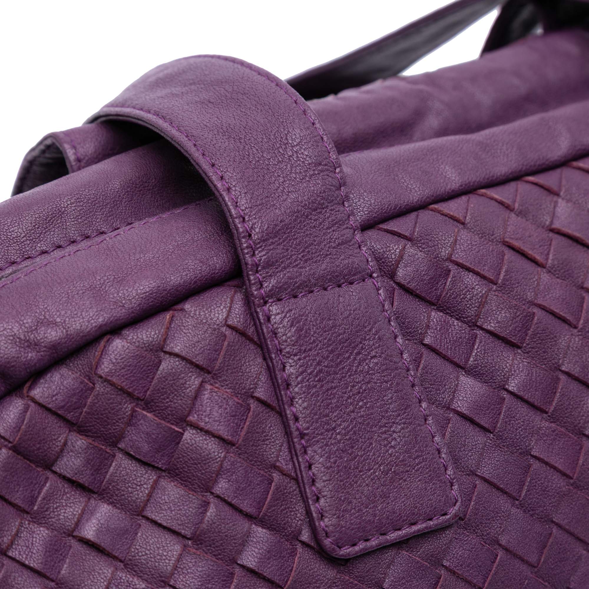 Bottega Veneta | Pre-Owned Nappa Intrecciato Shoulder Bag | Purple/Violet - Image 10