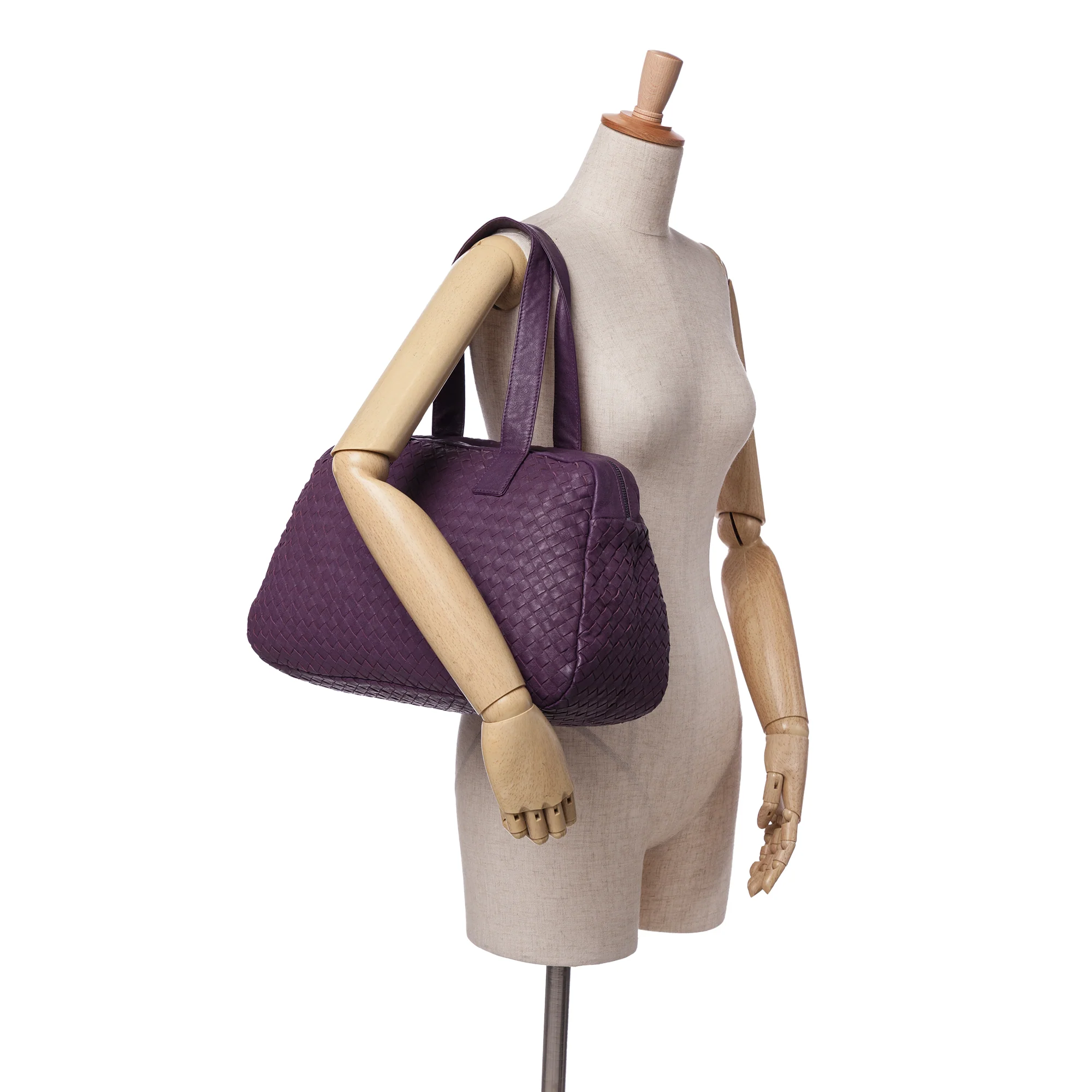 Bottega Veneta | Pre-Owned Nappa Intrecciato Shoulder Bag | Purple/Violet - Image 3