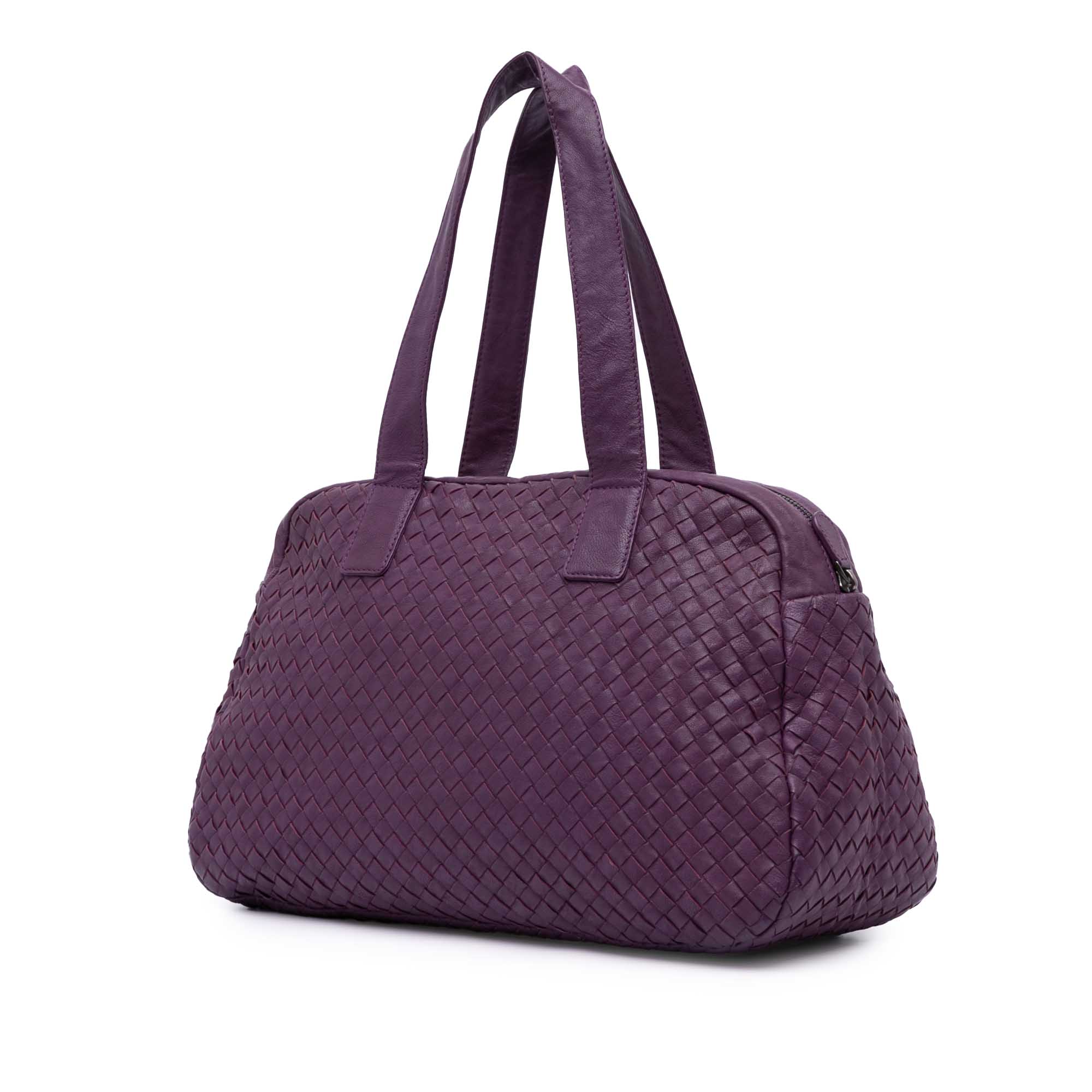 Bottega Veneta | Pre-Owned Nappa Intrecciato Shoulder Bag | Purple/Violet - Image 4