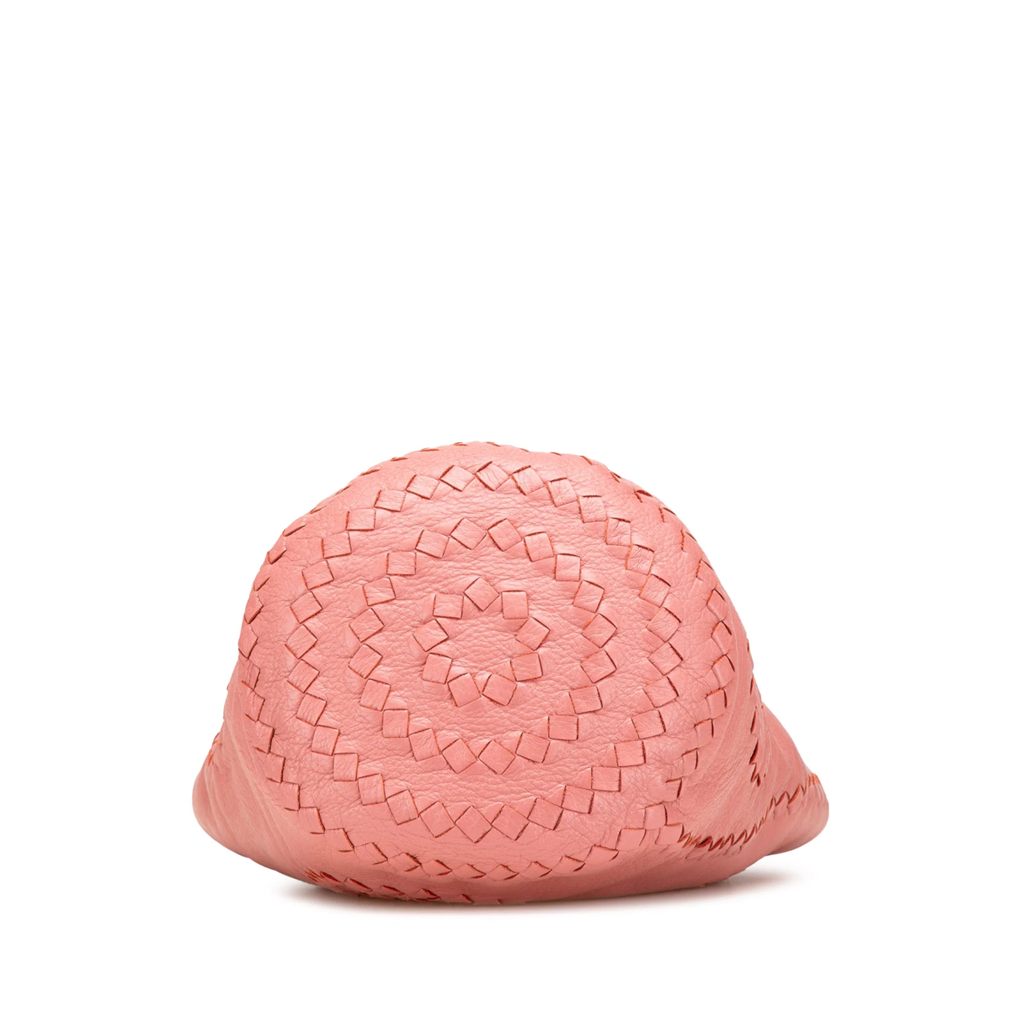 Bottega Veneta | Pre-Owned Small Intrecciato Trimmed Cervo Bucket Bag | Pink/Blush - Image 6