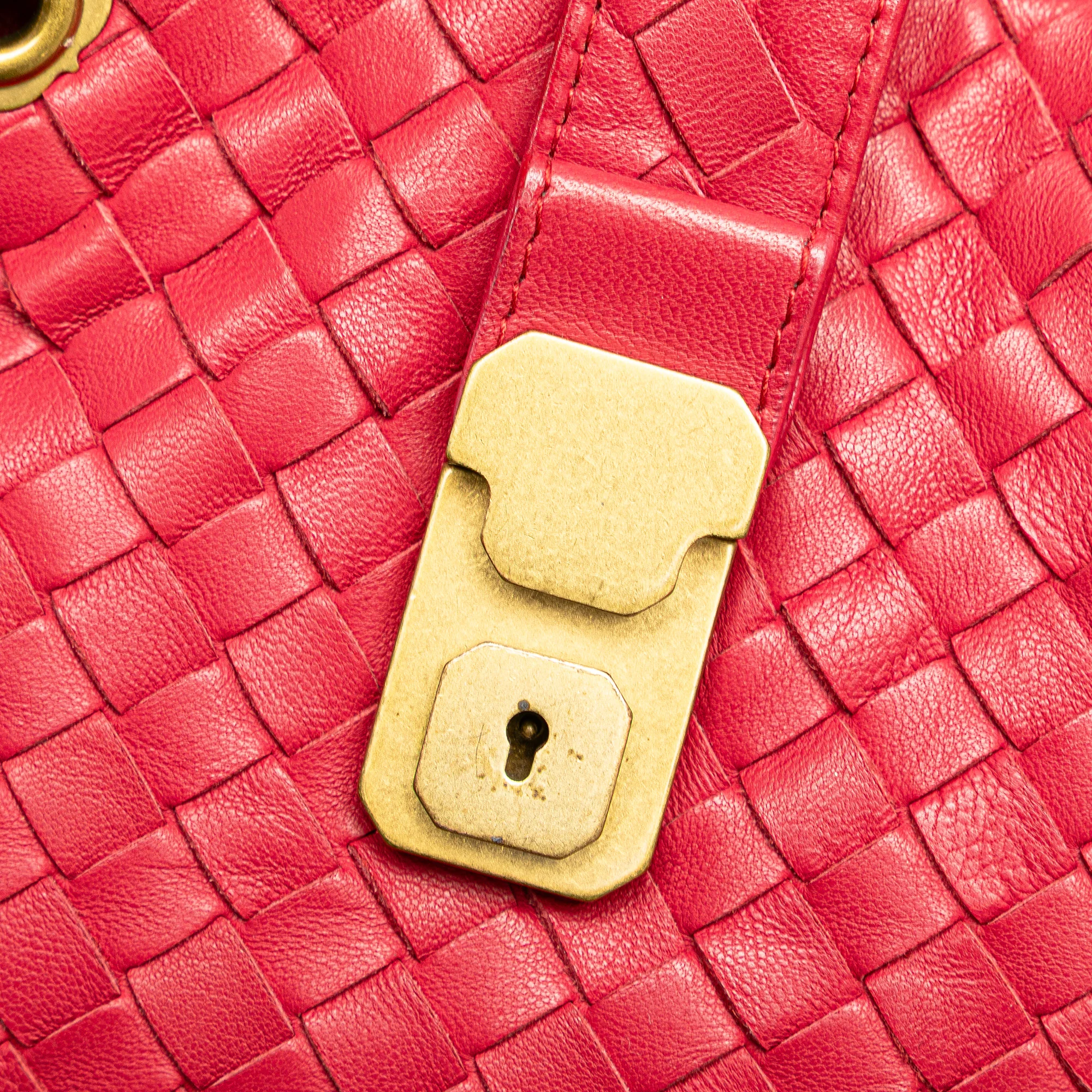 Bottega Veneta | Pre-Owned Small Nappa Intrecciato Capri | Red - Image 11