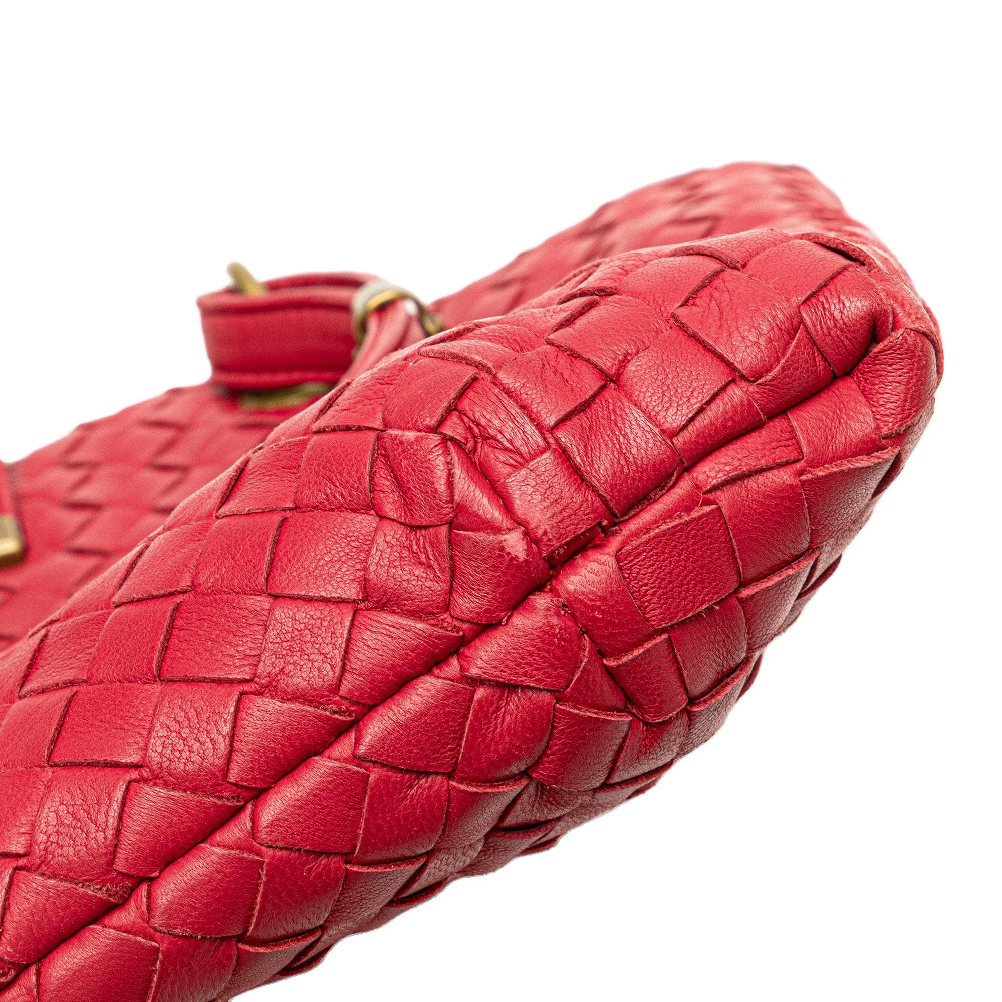 Bottega Veneta | Pre-Owned Small Nappa Intrecciato Capri | Red - Image 12