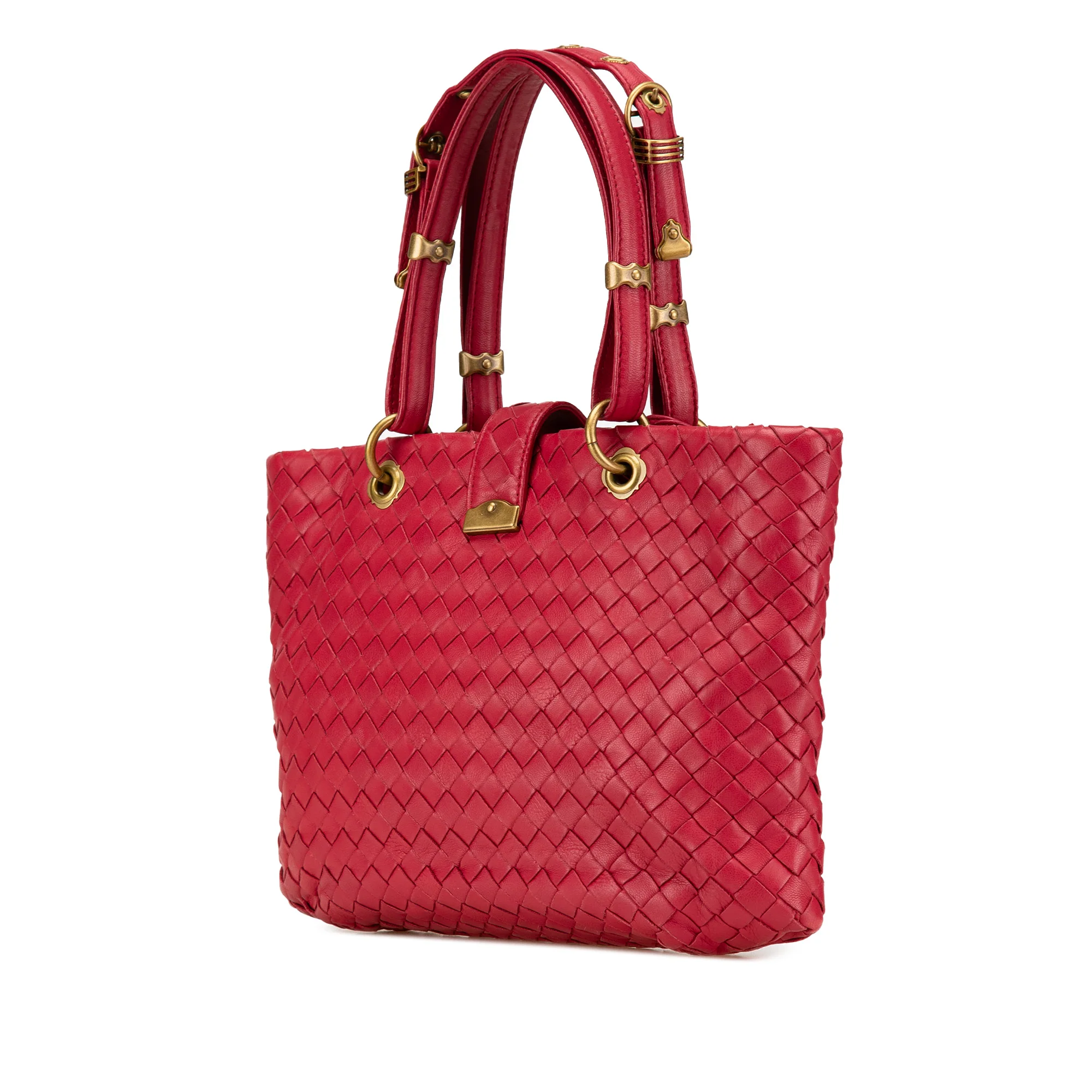 Bottega Veneta | Pre-Owned Small Nappa Intrecciato Capri | Red - Image 5