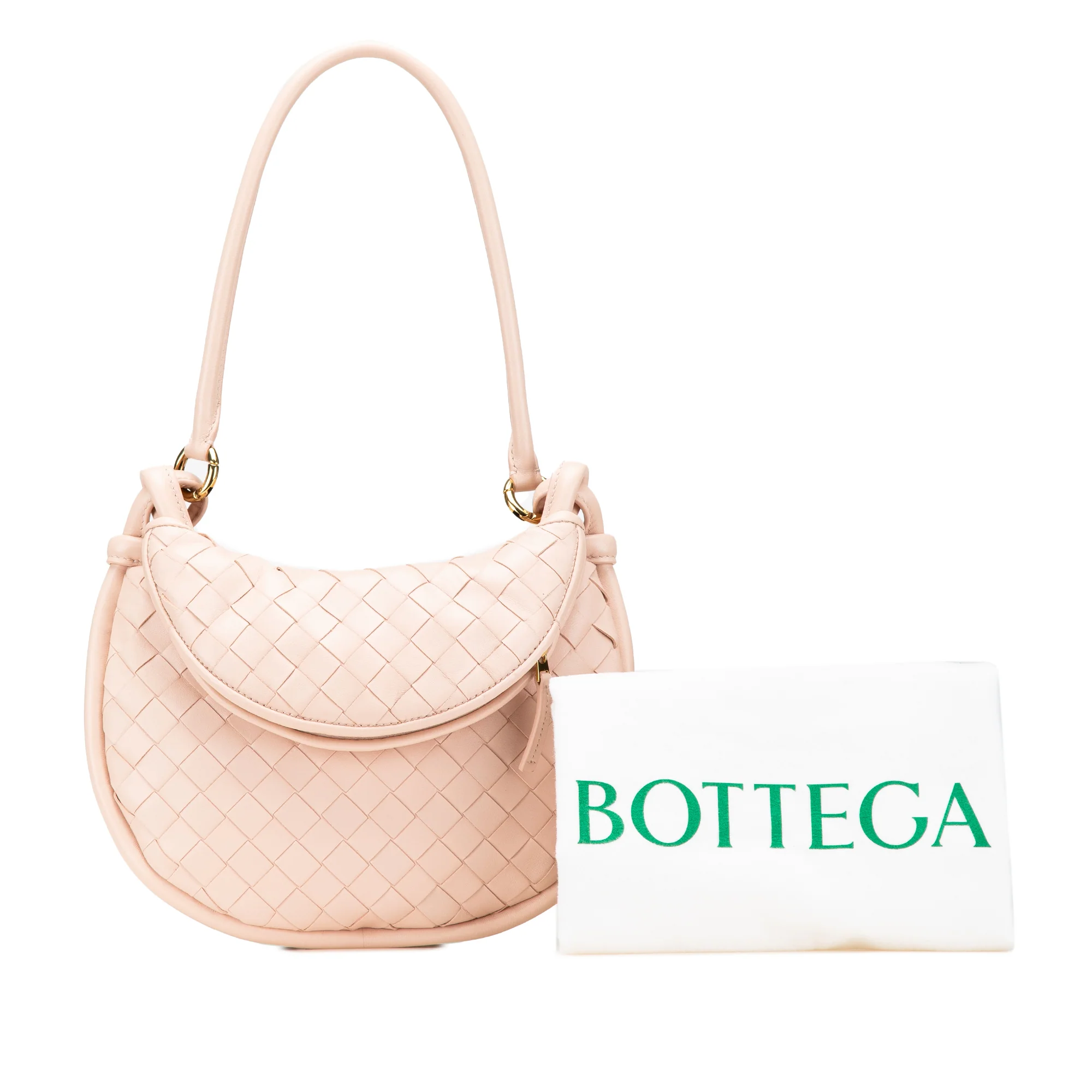 Bottega Veneta | Pre-Owned Small Nappa Intrecciato Gemelli Hobo | Pink/Light Pink - Image 3
