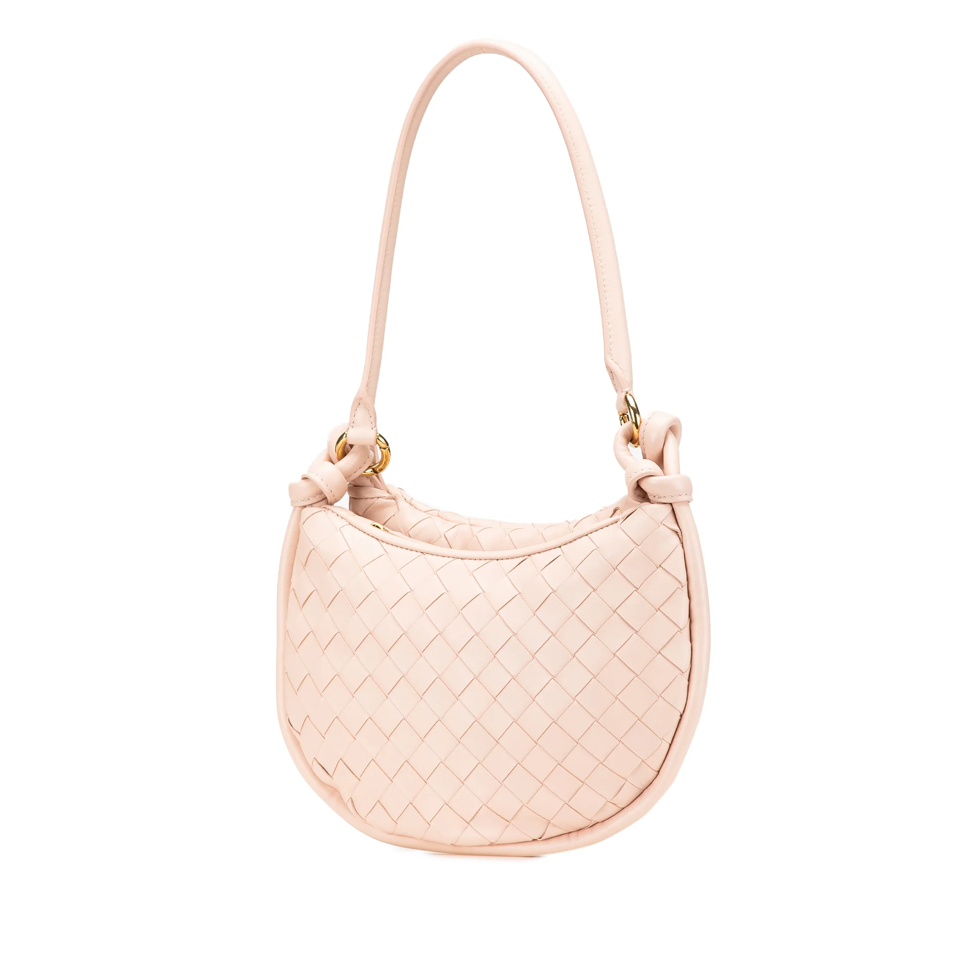 Bottega Veneta | Pre-Owned Small Nappa Intrecciato Gemelli Hobo | Pink/Light Pink - Image 4