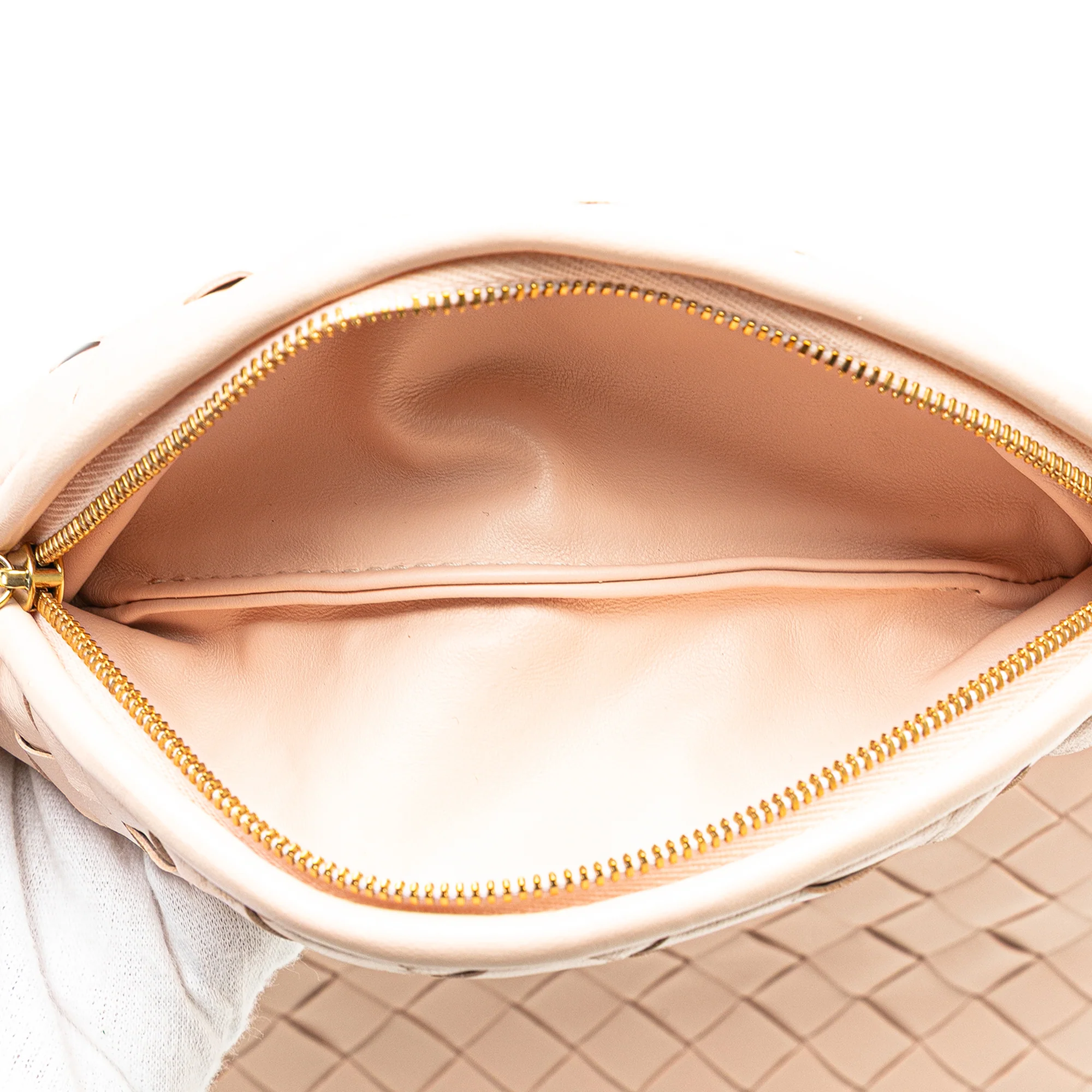 Bottega Veneta | Pre-Owned Small Nappa Intrecciato Gemelli Hobo | Pink/Light Pink - Image 8
