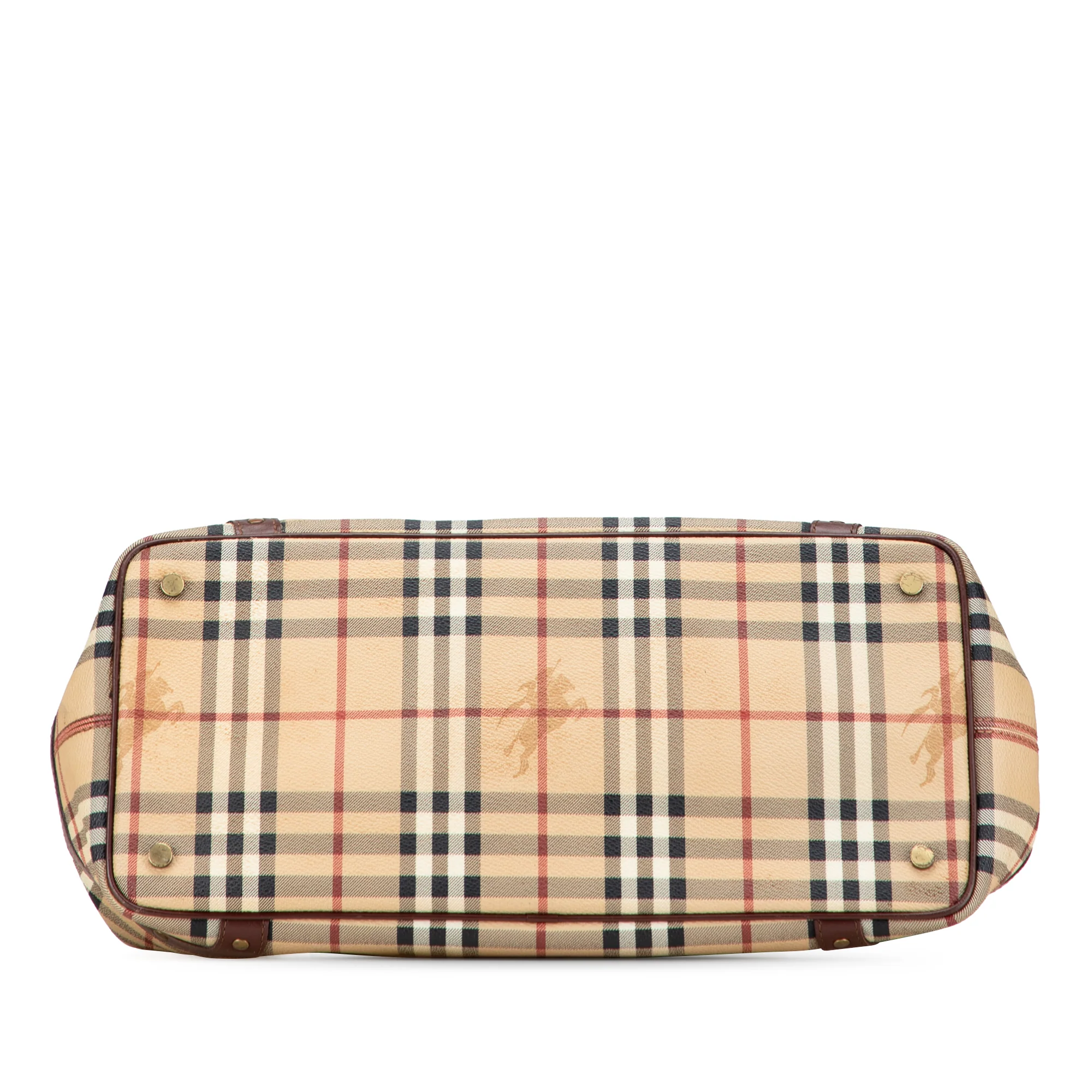 Burberry | Pre-Owned Haymarket Check Coated Canvas Tote | Beige - Image 5