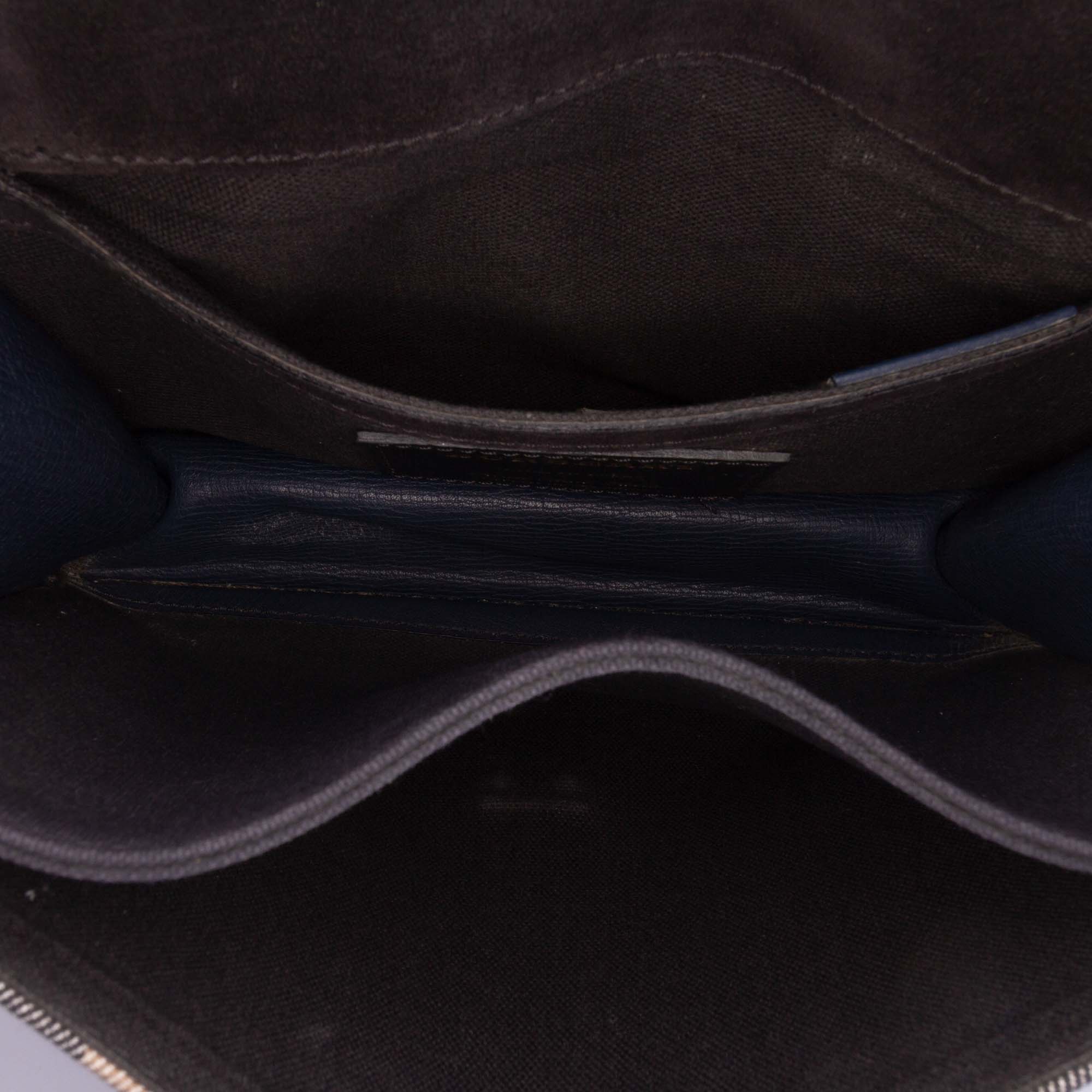Burberry | Pre-Owned House Check Canvas and Leather Derby Macken Crossbody | Blue - Image 7